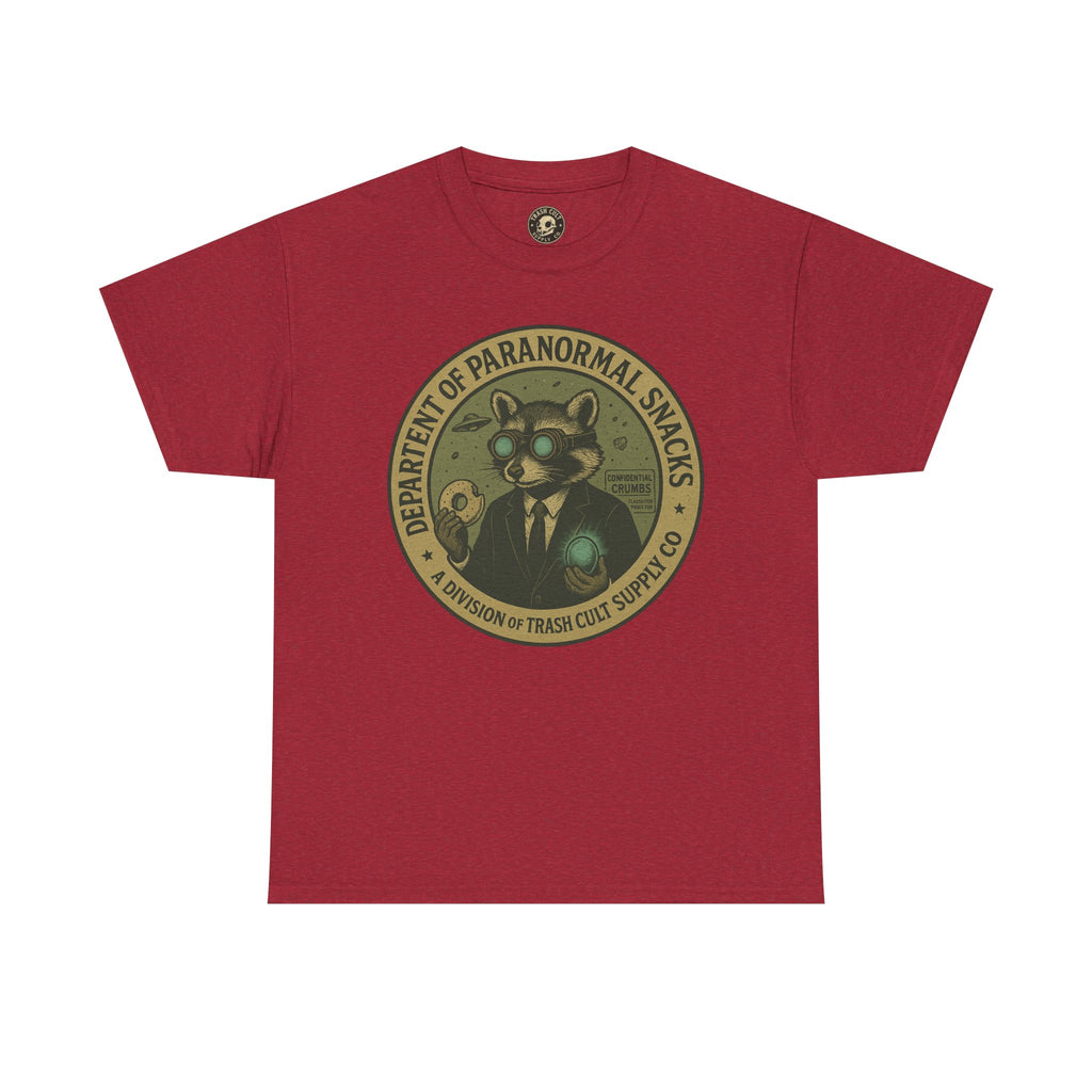 Department of Paranormal Snacks Shirt – Trash Cult Supply Co – Vintage Cryptid Division Tee – Gildan 5000