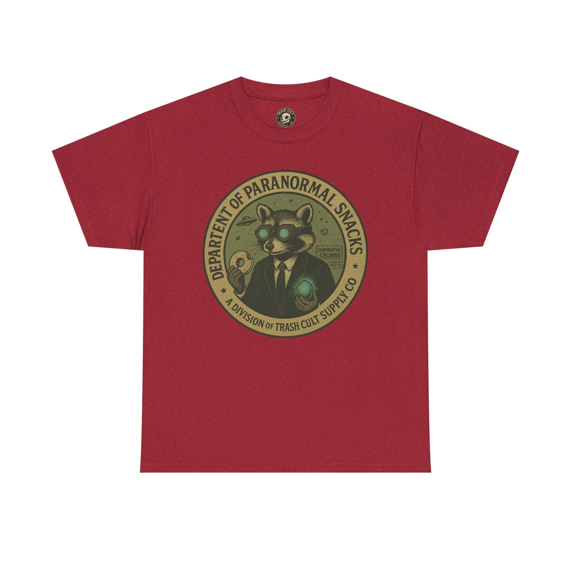 Department of Paranormal Snacks Shirt – Trash Cult Supply Co – Vintage Cryptid Division Tee – Gildan 5000