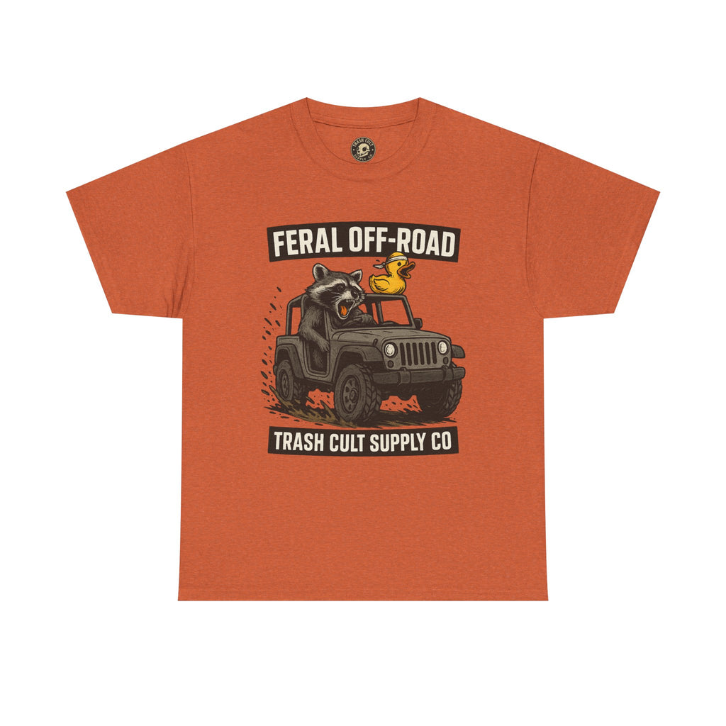 Feral Off-Road Raccoon Jeep Shirt – Mud Slinging Chaos | Trash Cult Supply Co | Gildan 5000 Tee