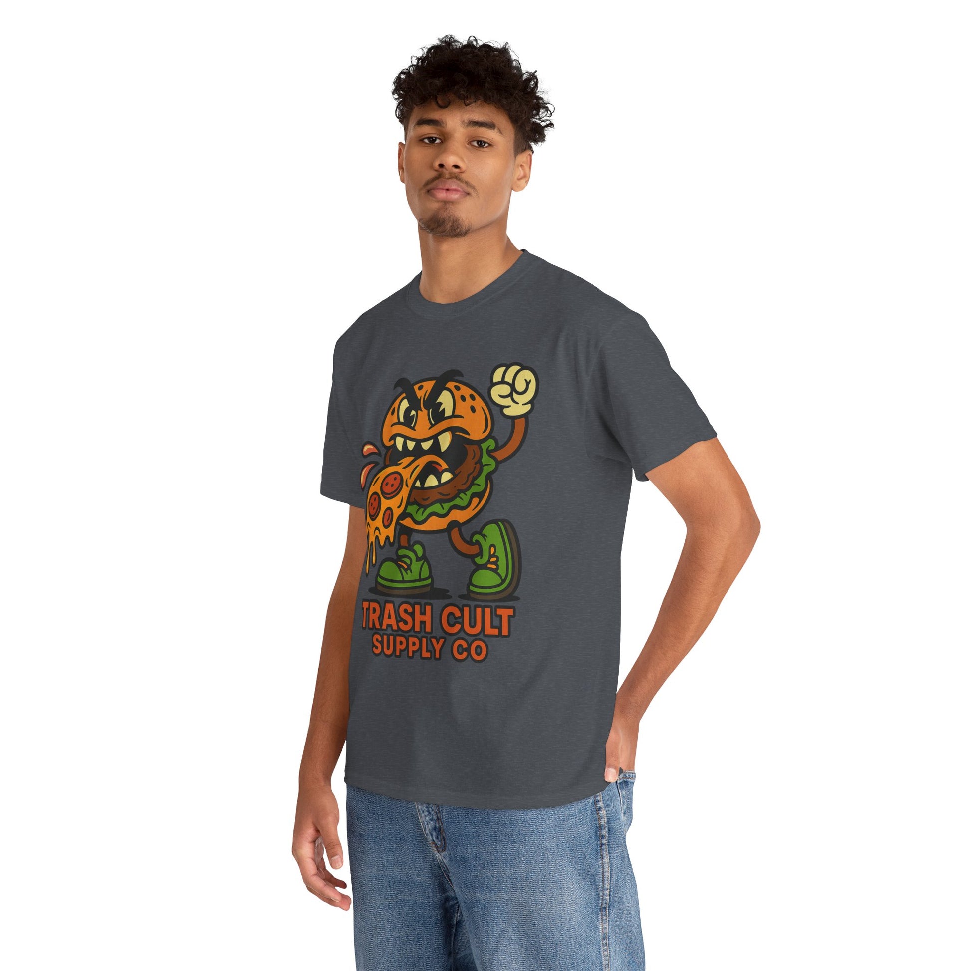 Angry Burger Pizza Spitter Tee – Trash Cult Supply Co | Gildan 5000 Shirt
