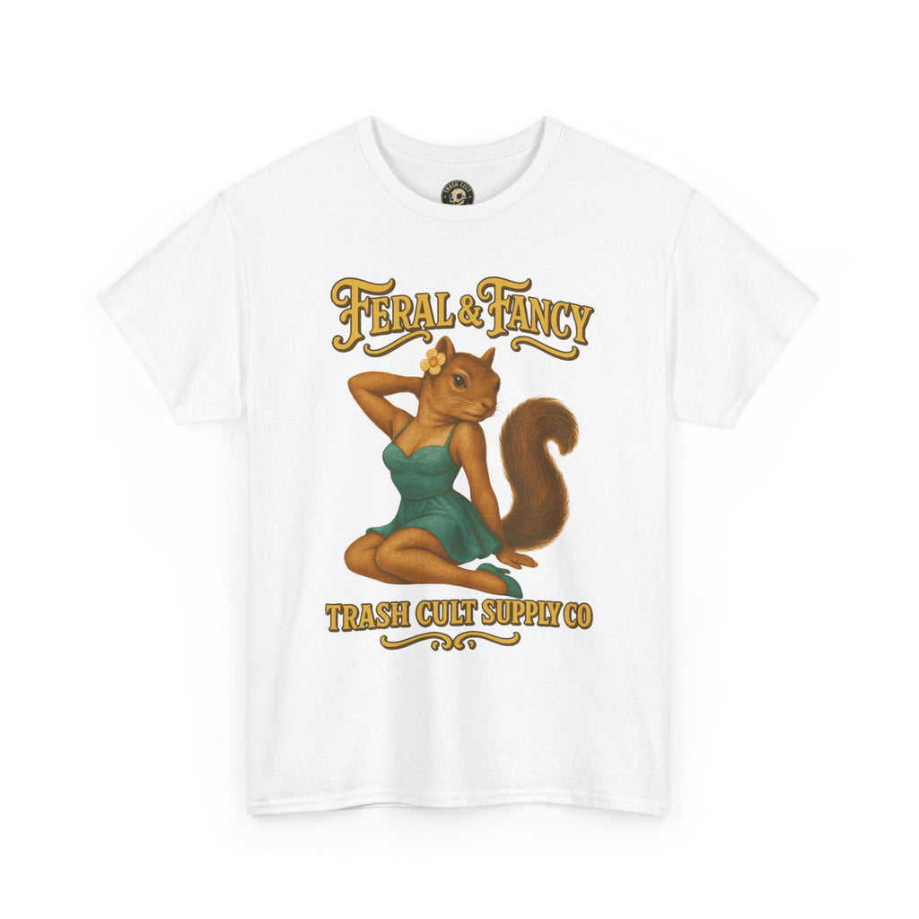 Feral & Fancy Pin-Up Squirrel Shirt – Vintage 1950s Style | Trash Cult Supply Co | Gildan 5000