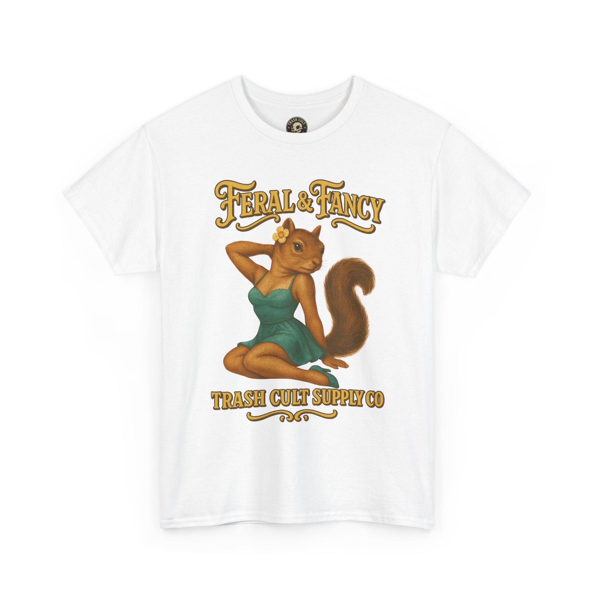 Feral & Fancy Pin-Up Squirrel Shirt – Vintage 1950s Style | Trash Cult Supply Co | Gildan 5000