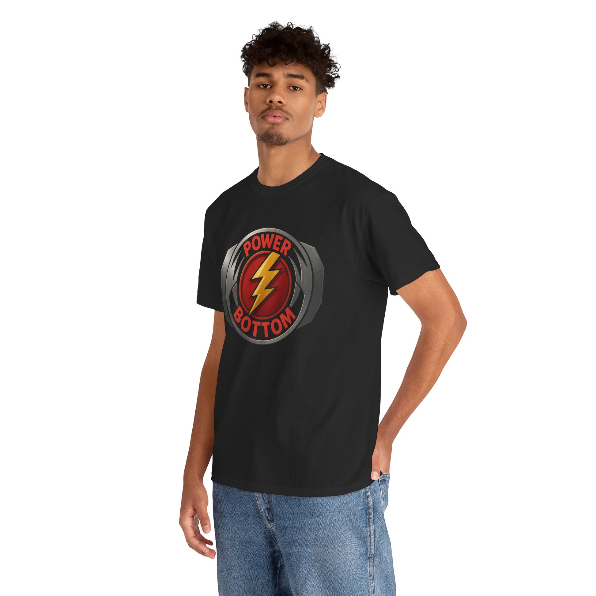 Power Bottom Graphic Tee | Unisex Heavy Cotton Shirt, LGBTQ+ Pride Apparel, Casual Wear, Gift for Friends, Humor Shirt