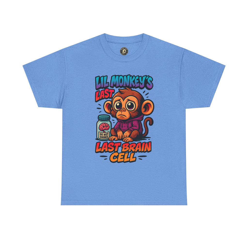 Lil Monkey’s Last Brain Cell Tee – Funny ADHD Cartoon Shirt – Gildan Heavy Cotton