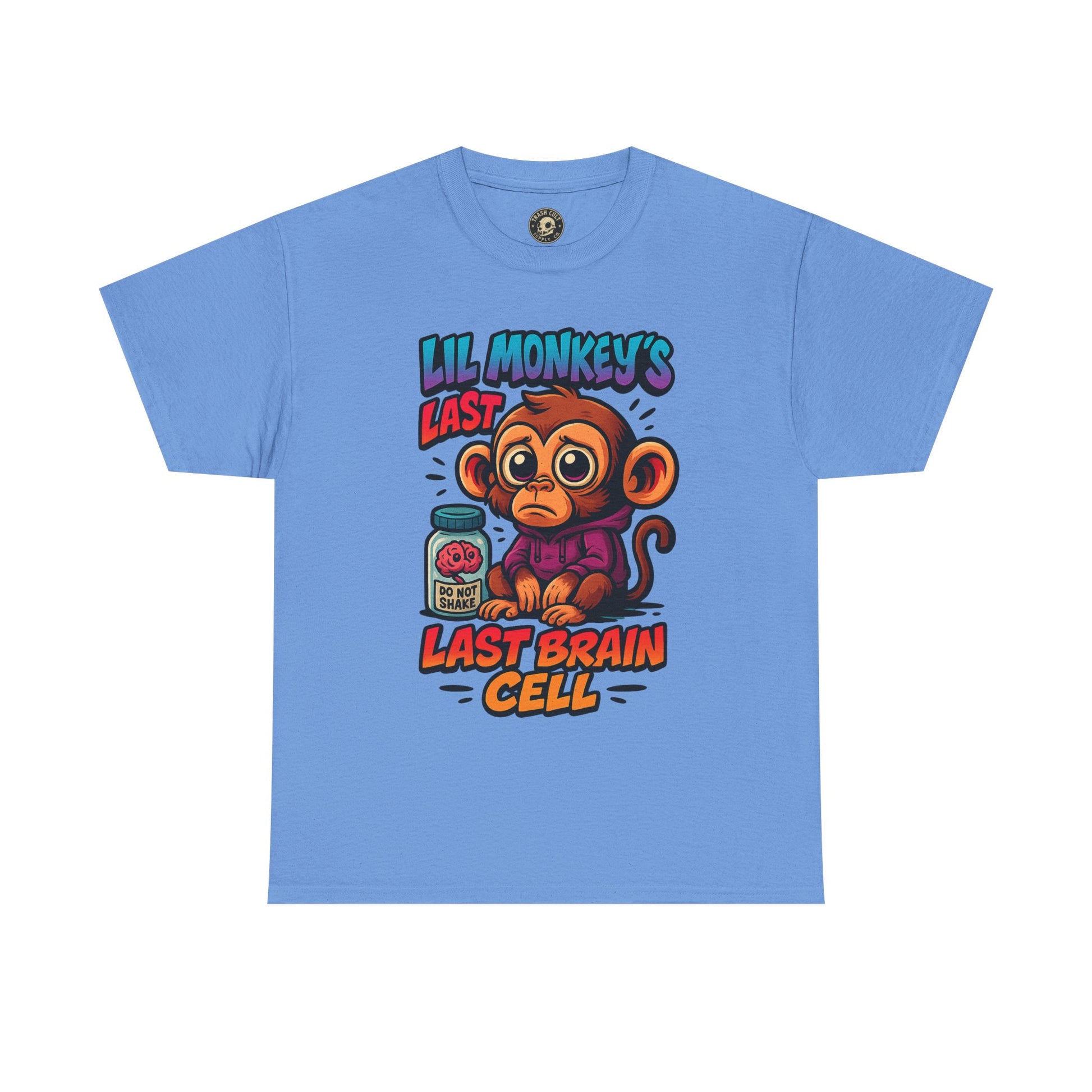 Lil Monkey’s Last Brain Cell Tee – Funny ADHD Cartoon Shirt – Gildan Heavy Cotton