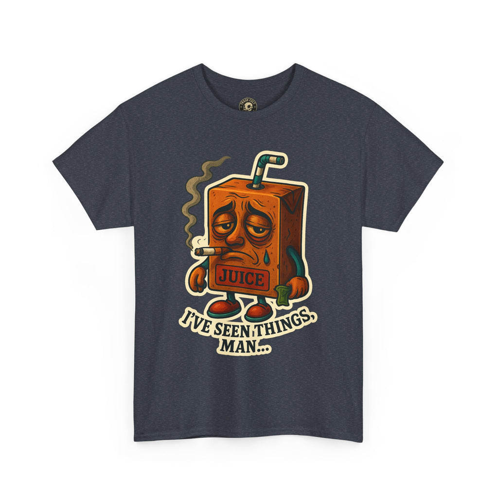 Juice Box Graphic Tee - I've Seen Things Man, Funny T-Shirt, Gift for Friends, Unisex Cotton Tee, Humor Merchandise