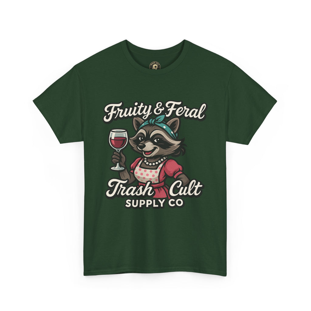 Fruity & Feral Raccoon Housewife Tee – Trash Cult Supply Co. on Gildan 5000