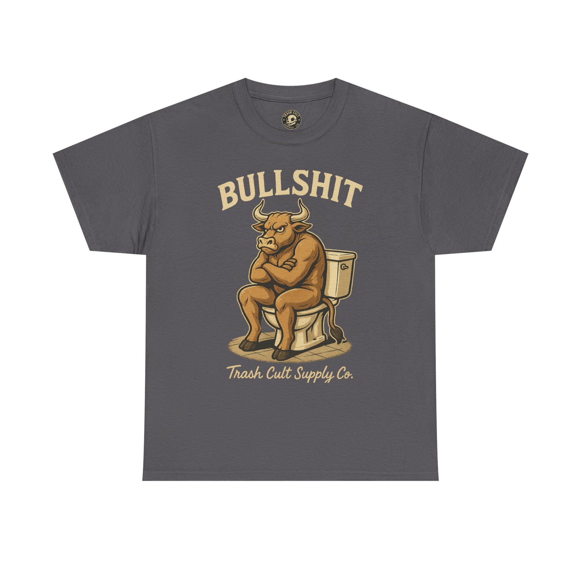 “BULLSHIT” Angry Bull Toilet Tee – Trash Cult Supply Co. | Gildan 5000 T-Shirt