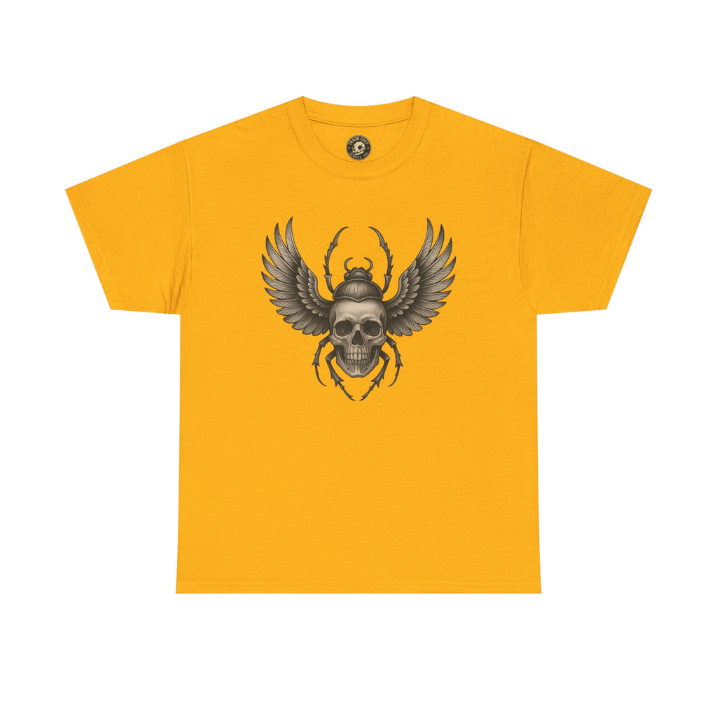 Winged Skull Scarab Shirt – Dark Gothic Beetle Graphic Tee – Gildan 5000 Unisex