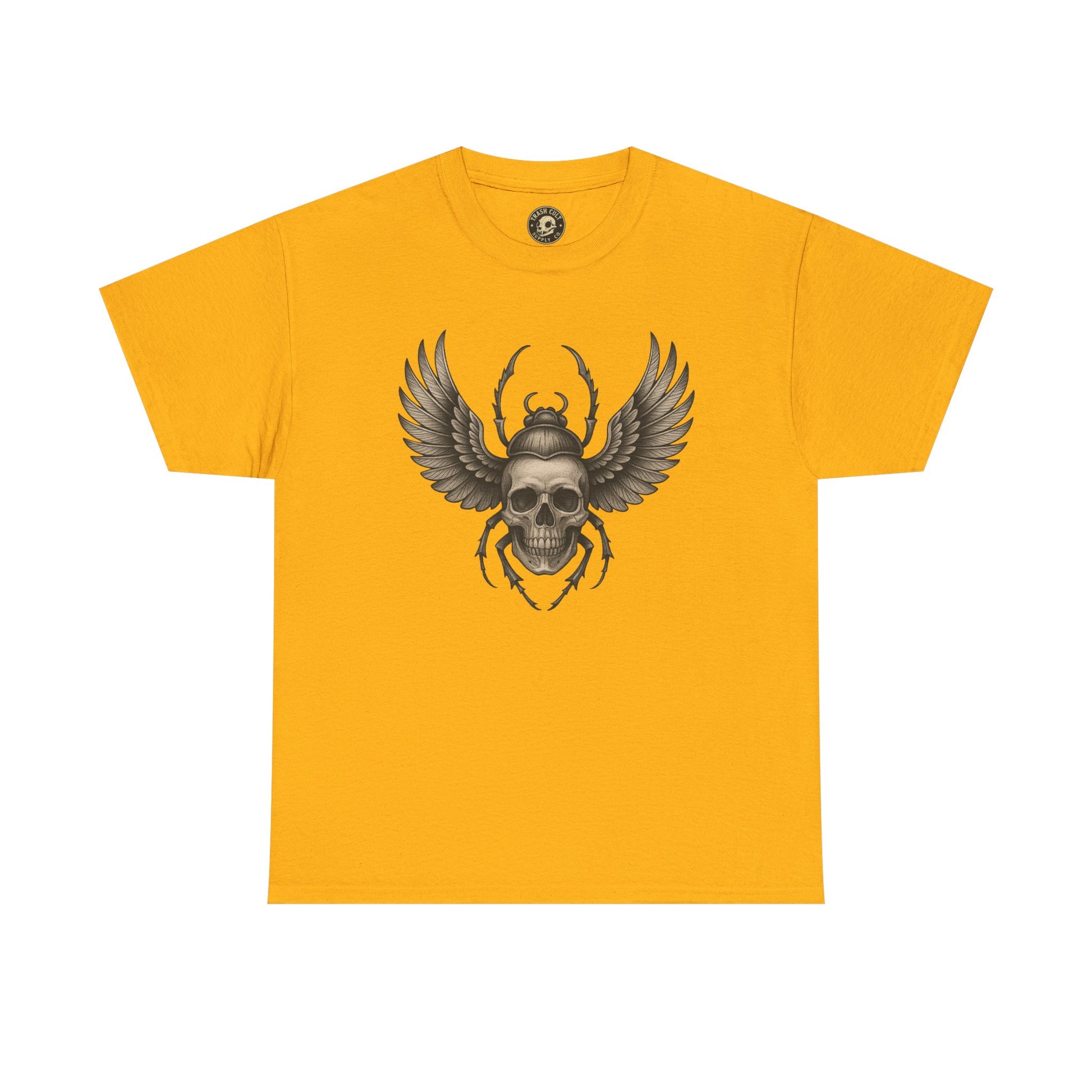Winged Skull Scarab Shirt – Dark Gothic Beetle Graphic Tee – Gildan 5000 Unisex