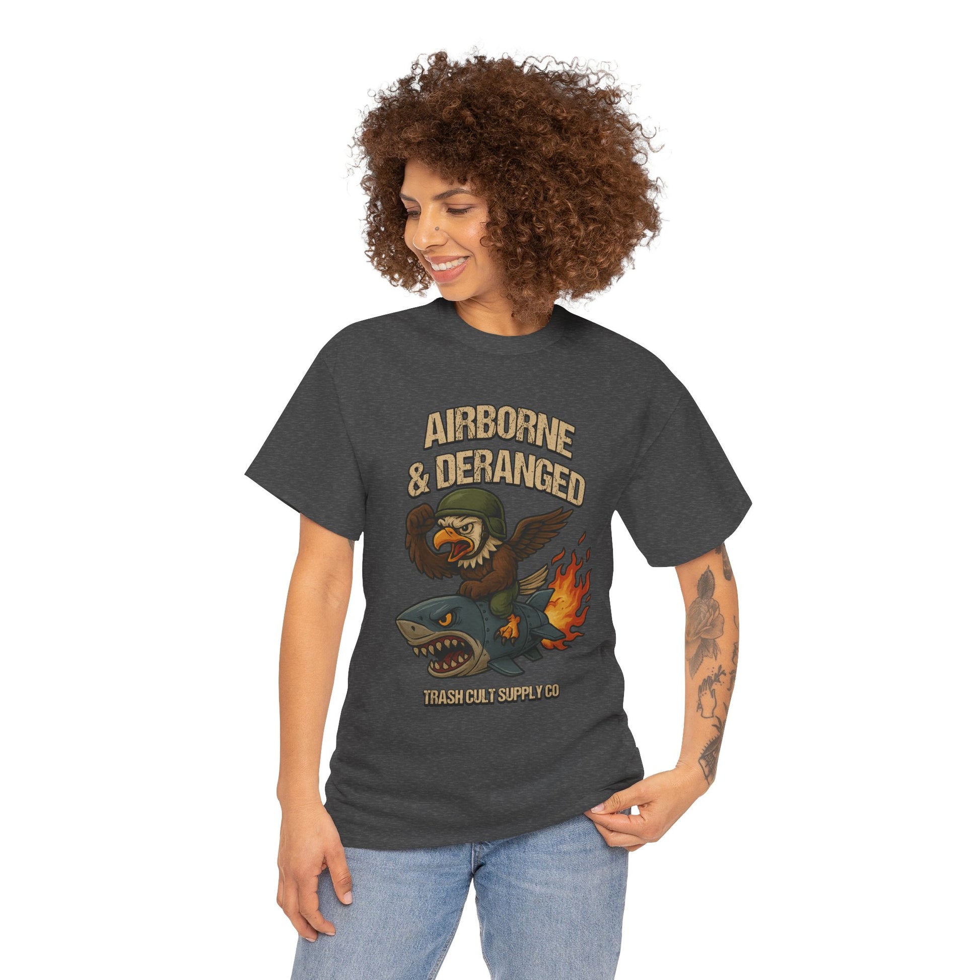 Airborne & Deranged T-Shirt – Trash Cult Supply Co. | Gildan 5000 Heavy Cotton Tee