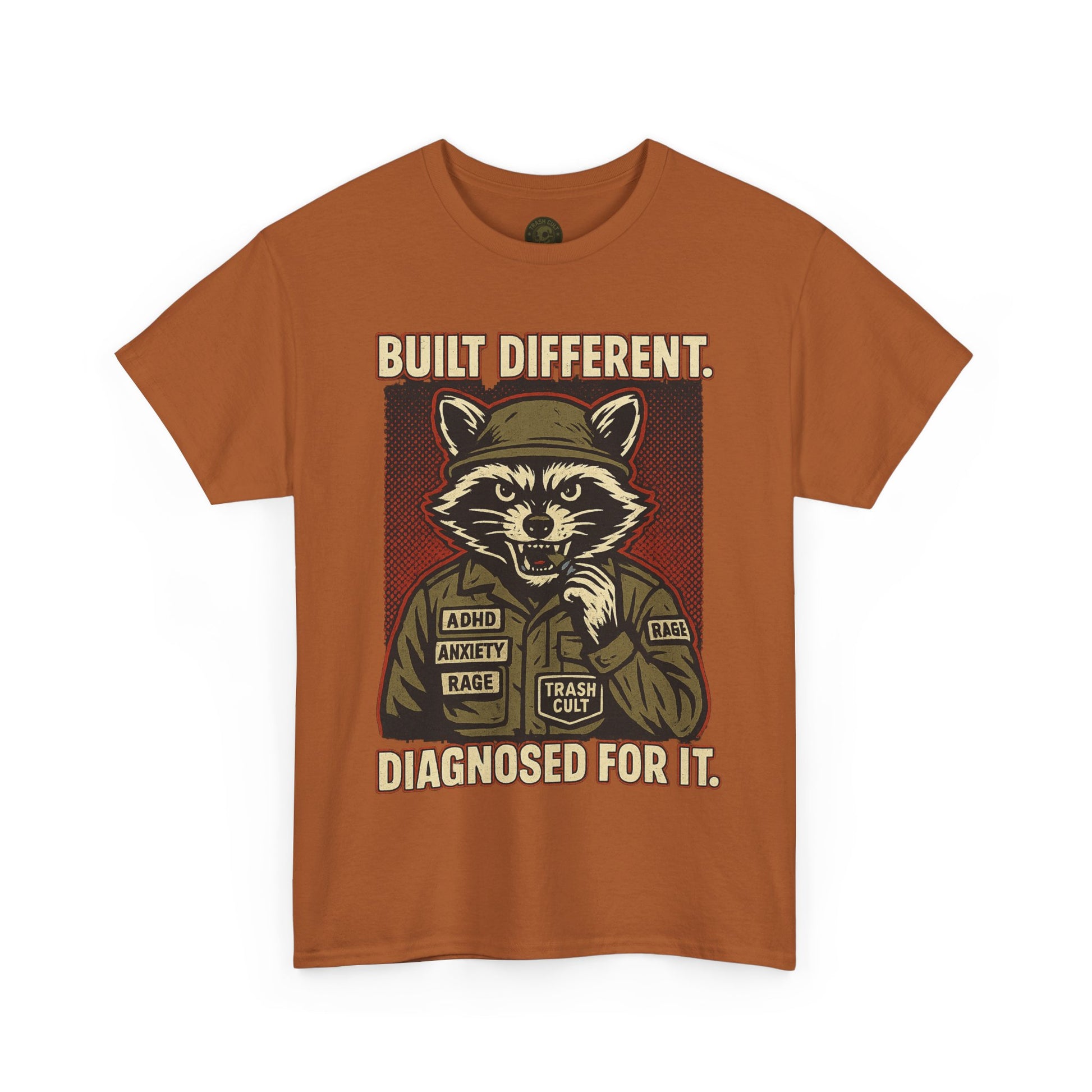 Built Different Diagnosed For It Military Raccoon Shirt – Gildan 5000