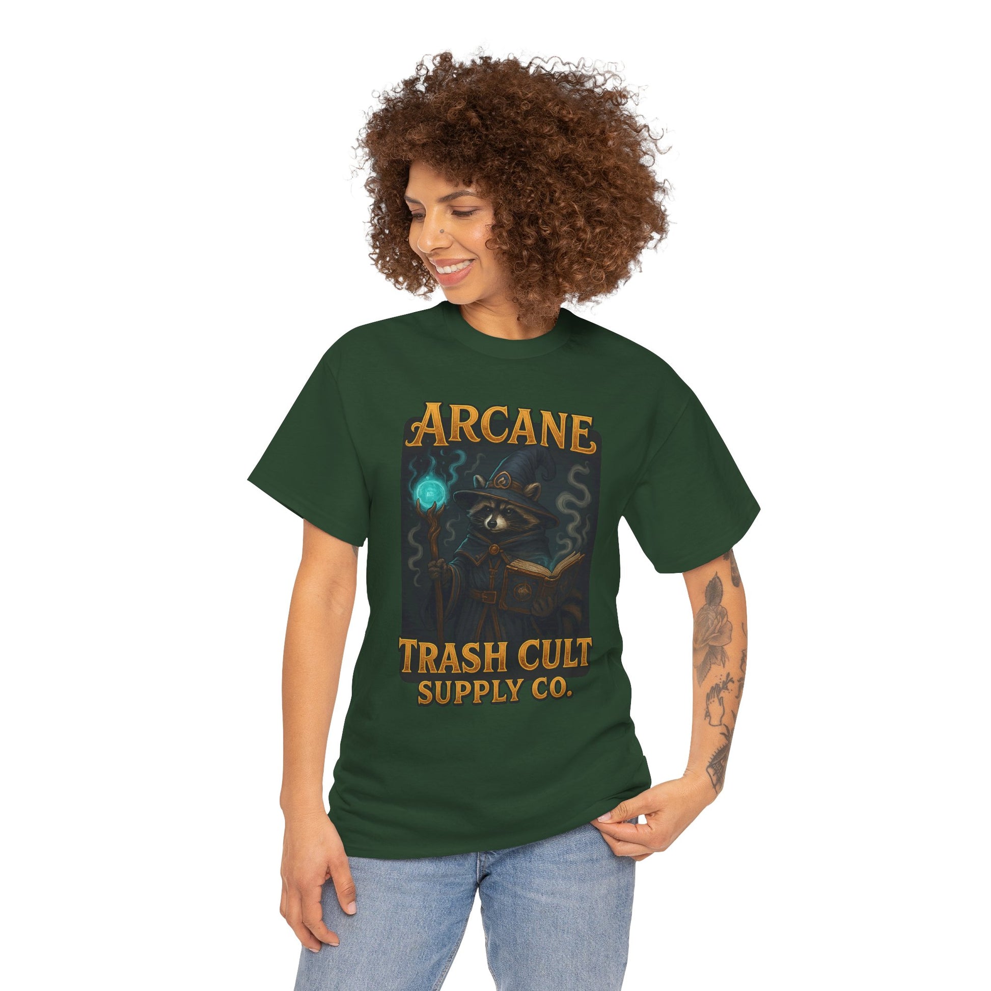 Arcane Trash Cult Unisex Heavy Cotton Tee, Cult Merchandise, Witchy Style, Halloween Tee, Casual Everyday Wear