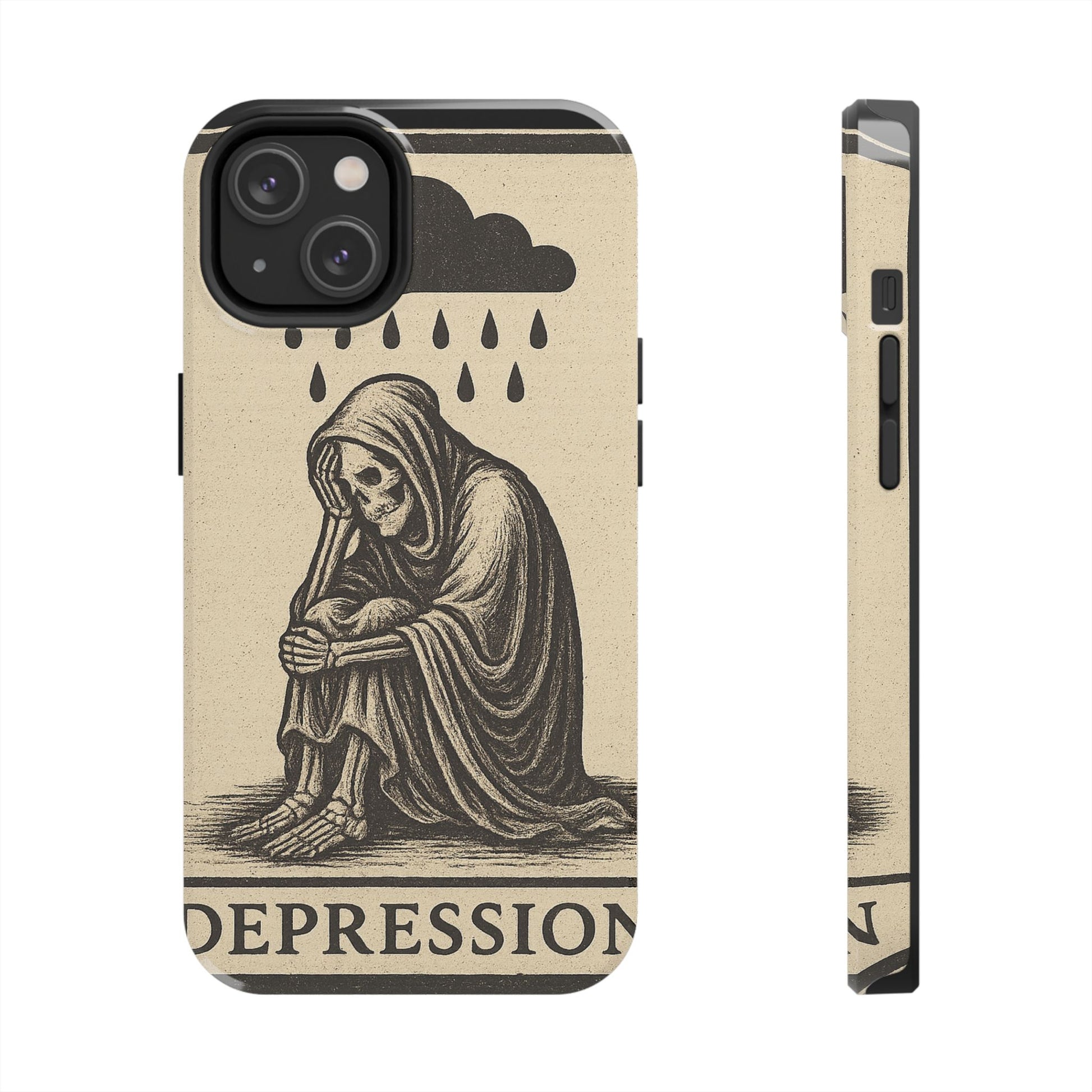 Dark Humor Phone Case, Goth iPhone Cover, Macabre Gift, Depression Art Case, Unique Phone Protector