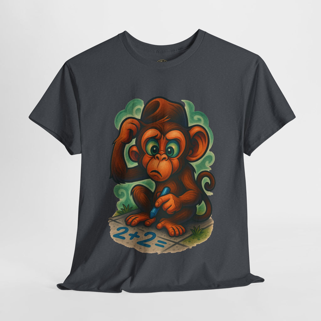 Confused Monkey Math Shirt – Funny Thoughtful Graphic Tee | Unisex Gildan 5000