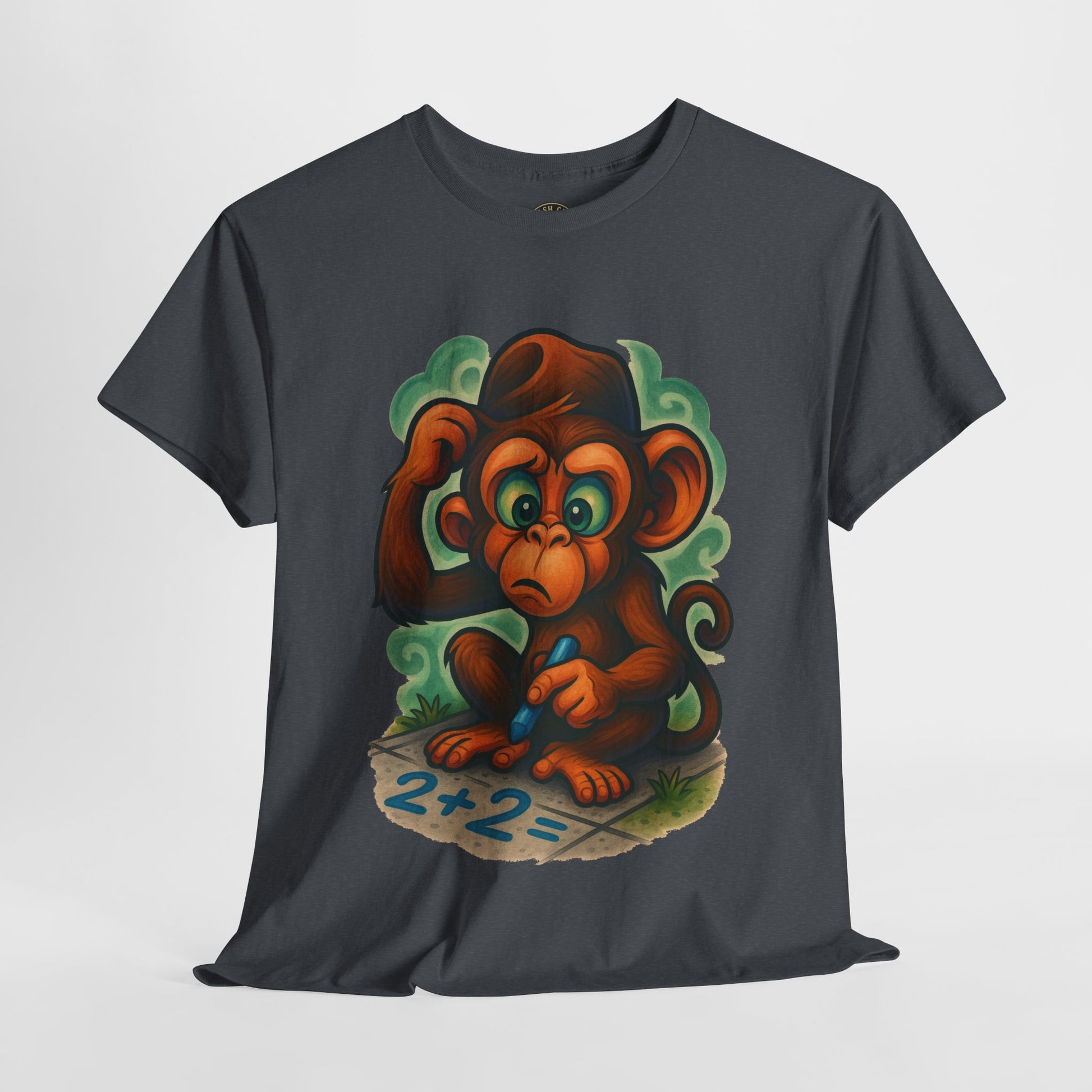 Confused Monkey Math Shirt – Funny Thoughtful Graphic Tee | Unisex Gildan 5000