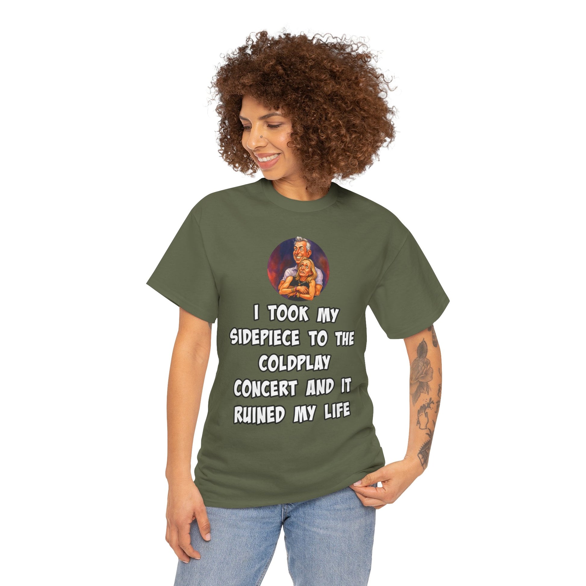 Funny CEO Concert Shirt – “I Took My Sidepiece to the Coldplay Concert” Meme Tee – Gildan 5000
