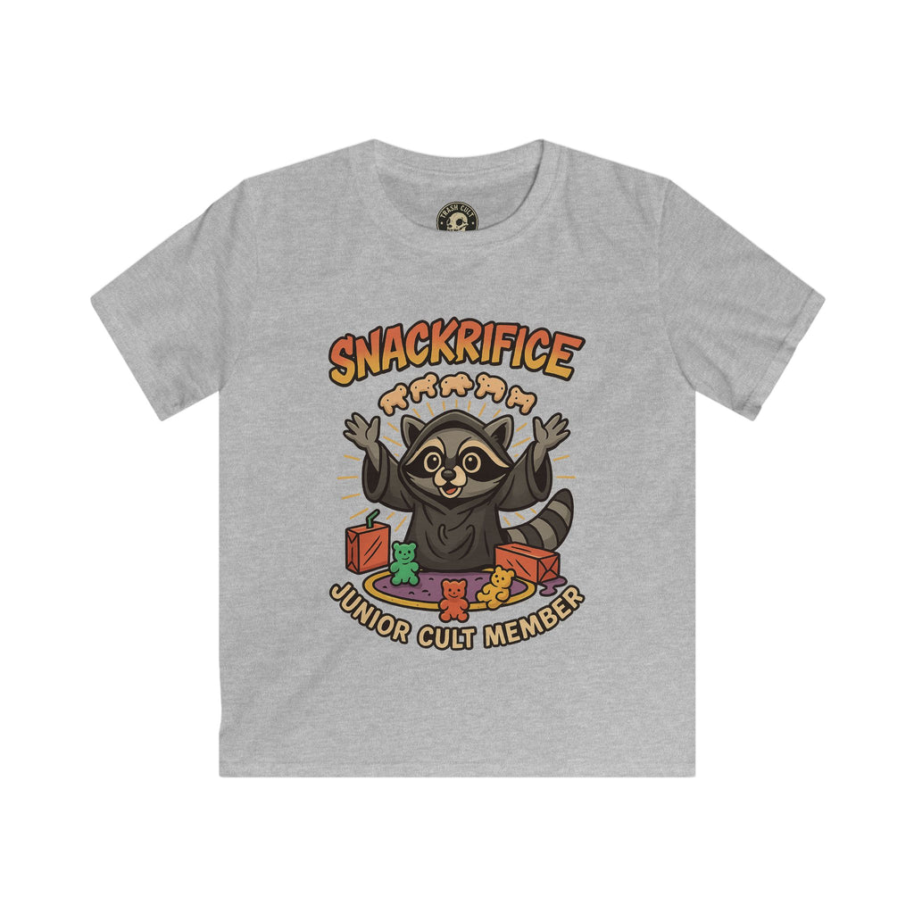 Snackrifice Junior Cult Member Kids Tee - Fun T-Shirt for Kids, Playful Gift, Cool Birthday Shirt, Youth Graphic Tee, Unique Kids Apparel