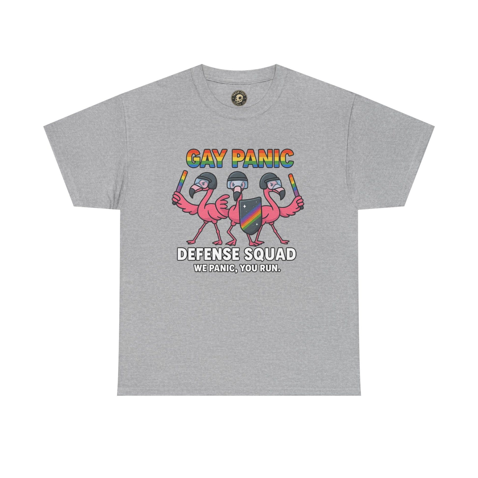 Gay Panic Defense Squad Unisex Heavy Cotton Tee, LGBTQ Pride Tee, Funny Graphic Shirt, Gift for Friends, Summer Fashion
