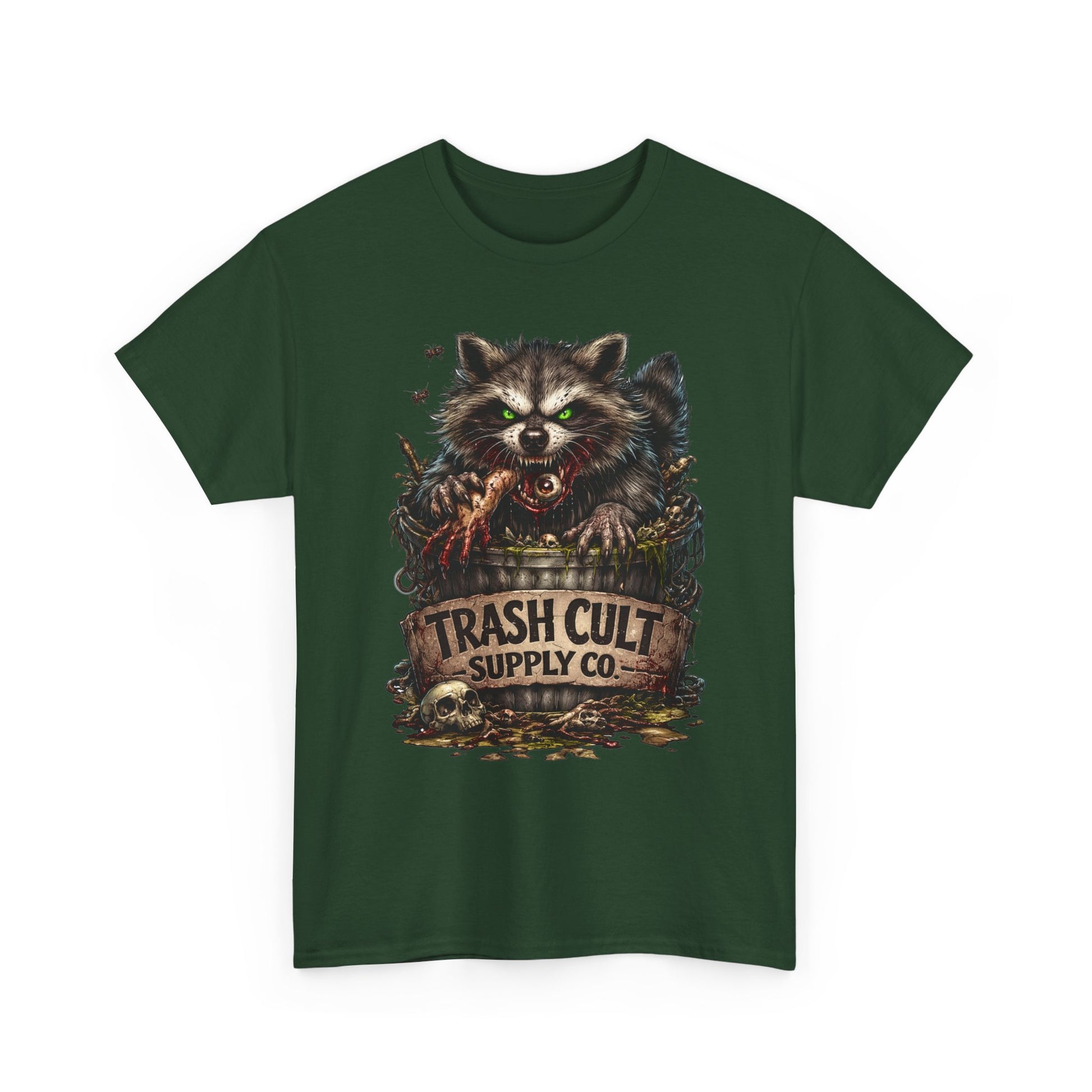 Raccoon 'Trash Cult Supply Co.' Graphic Tee — Vintage Grunge Animal Streetwear