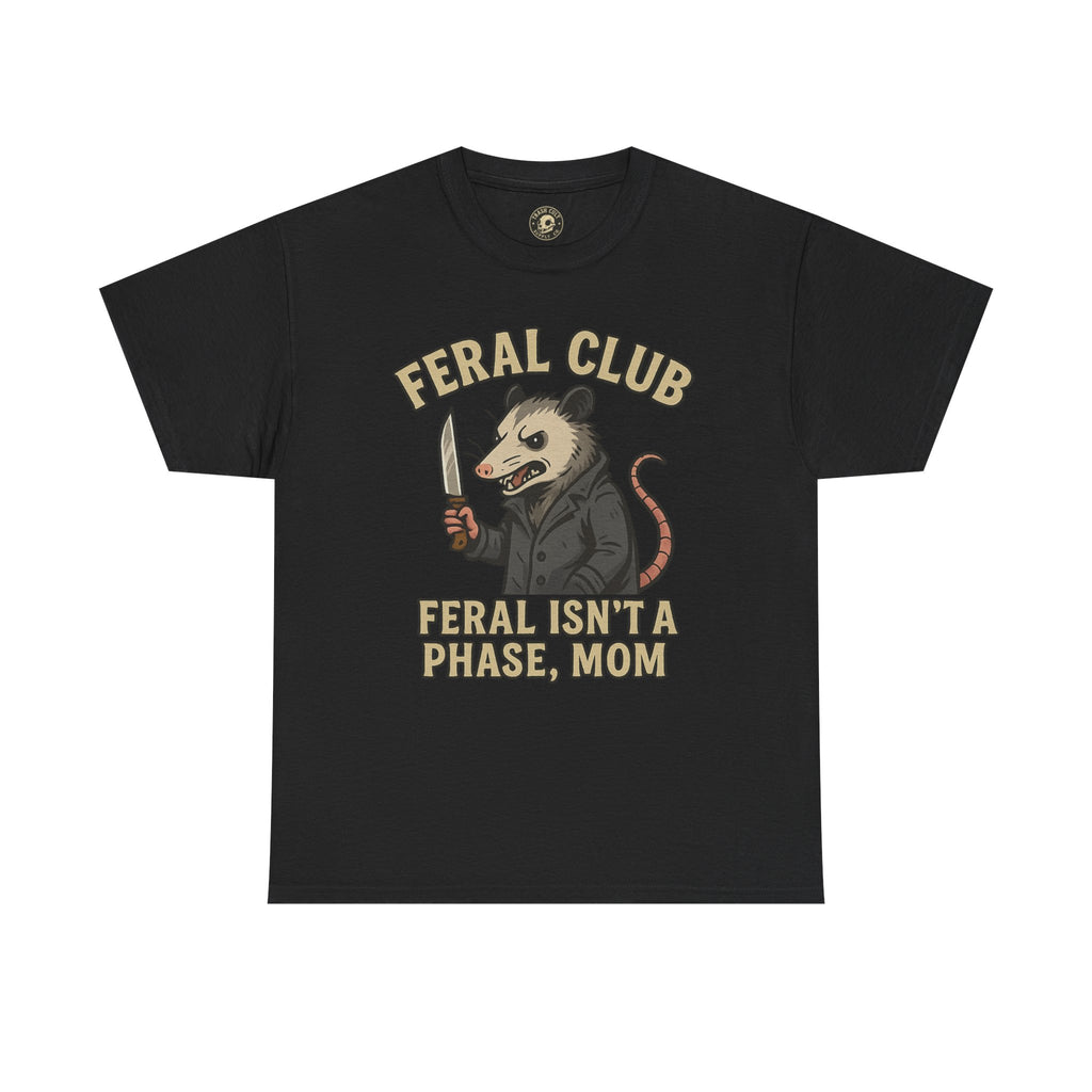 Feral Club Tee - Unisex Heavy Cotton Shirt, Funny Graphic T-Shirt, Gift for Mom, Casual Wear, Easygoing Lifestyle