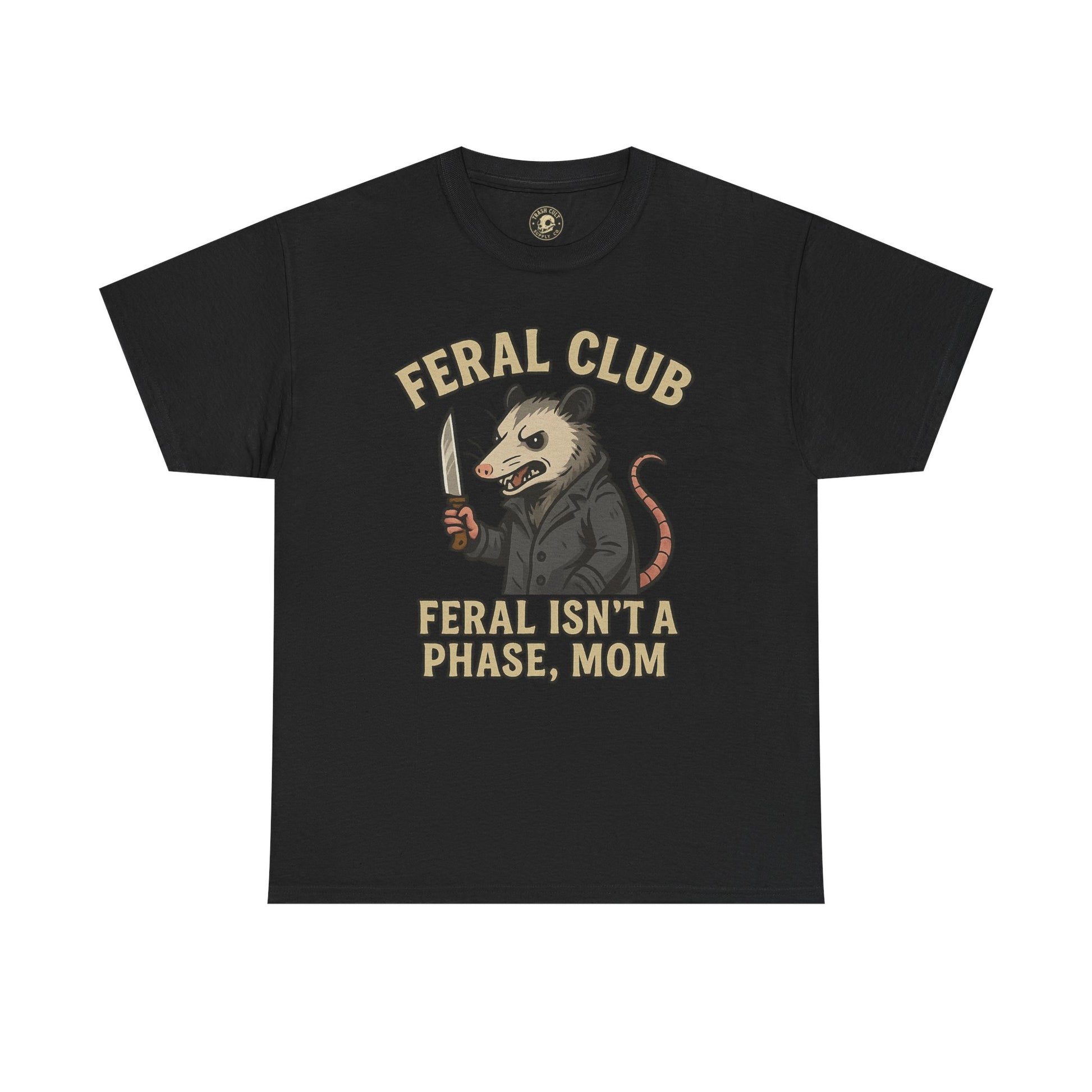 Feral Club Tee - Unisex Heavy Cotton Shirt, Funny Graphic T-Shirt, Gift for Mom, Casual Wear, Easygoing Lifestyle