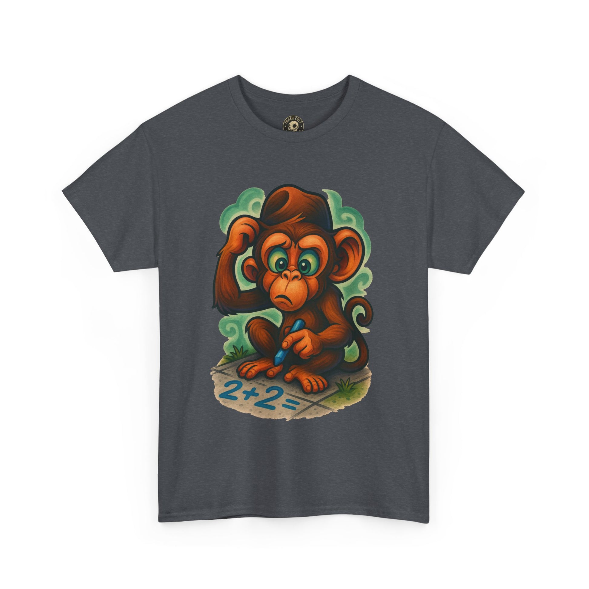 Confused Monkey Math Shirt – Funny Thoughtful Graphic Tee | Unisex Gildan 5000