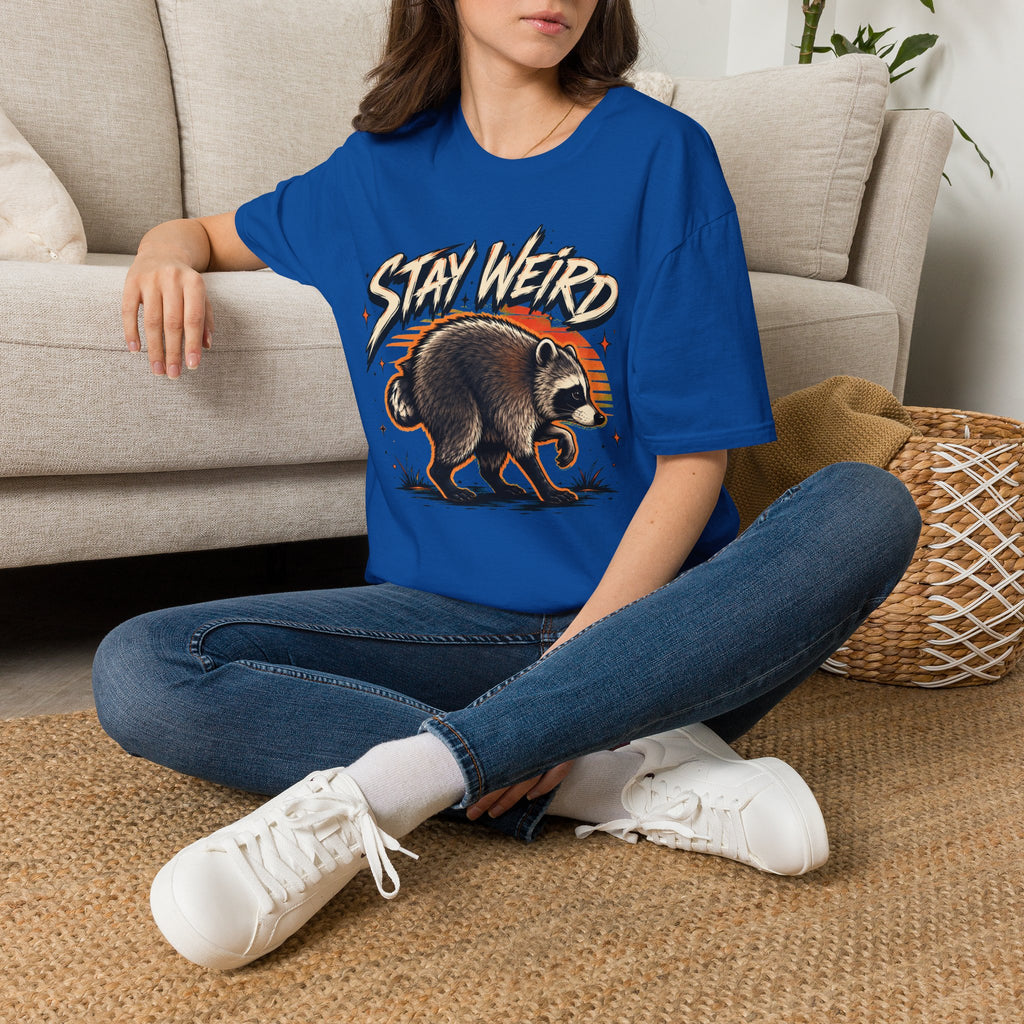 Stay Weird Raccoon Jimothy T-Shirt — Vintage Graphic Tee