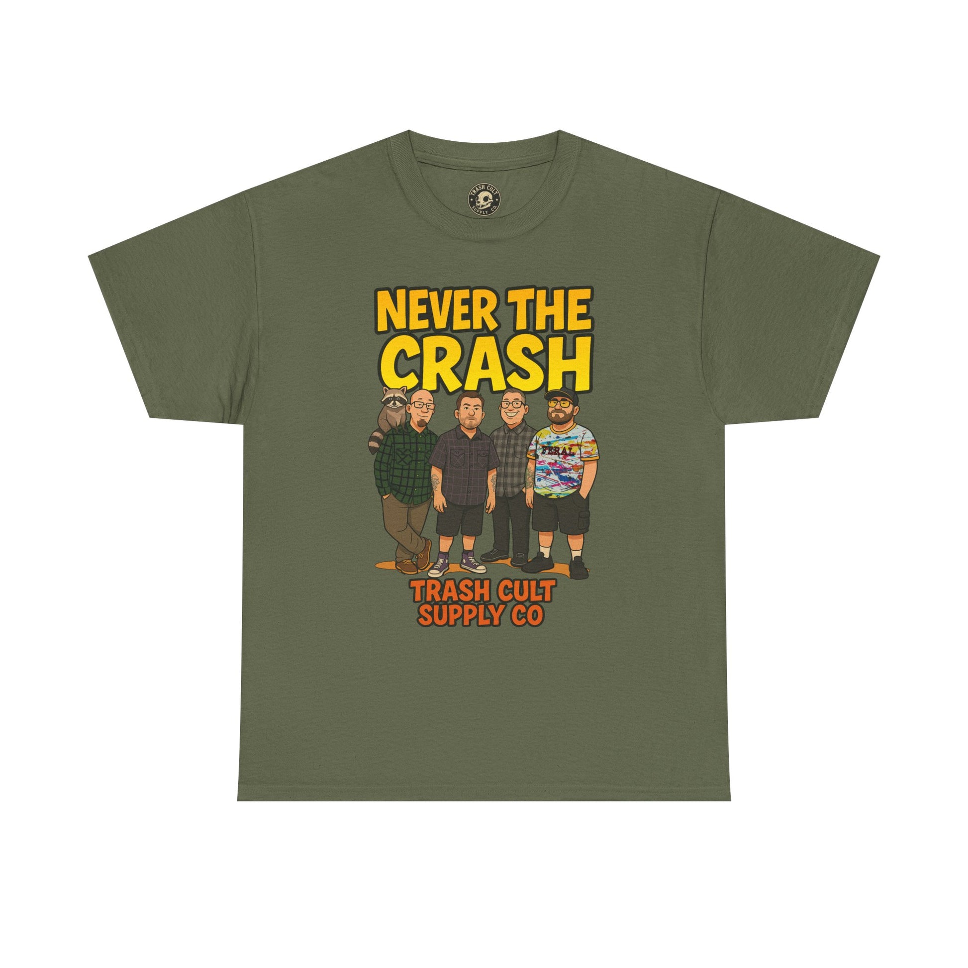 Never The Crash Band Shirt – Bold Graffiti Logo Tee - EXCLUSIVE | Gildan 5000