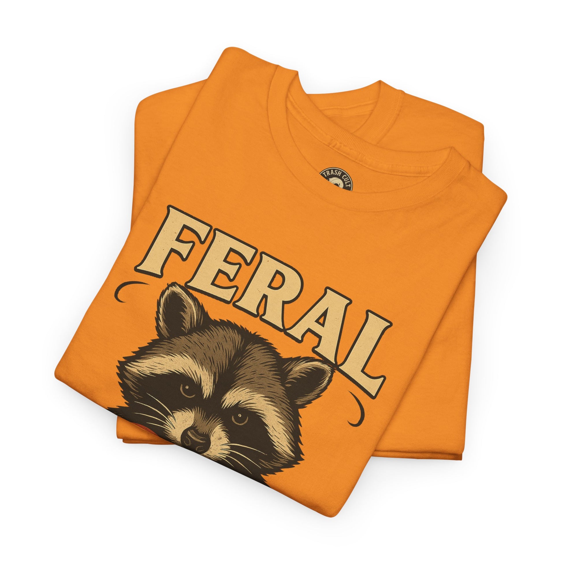 Feral Raccoon Tee - Unisex Heavy Cotton Tee, Cute Animal Shirt, Trendy Graphic Tee, Fun Gift for Animal Lovers, Casual Everyday Wear