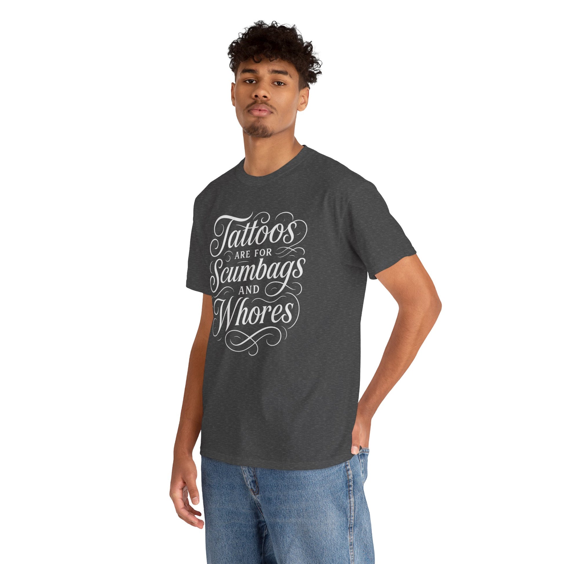 Casual Graphic Tee - "Tattoos Are for Scumbags and Whores" - Edgy Streetwear, Gift for Tattoo Lovers, Fun Unisex Fashion, Unique [...]