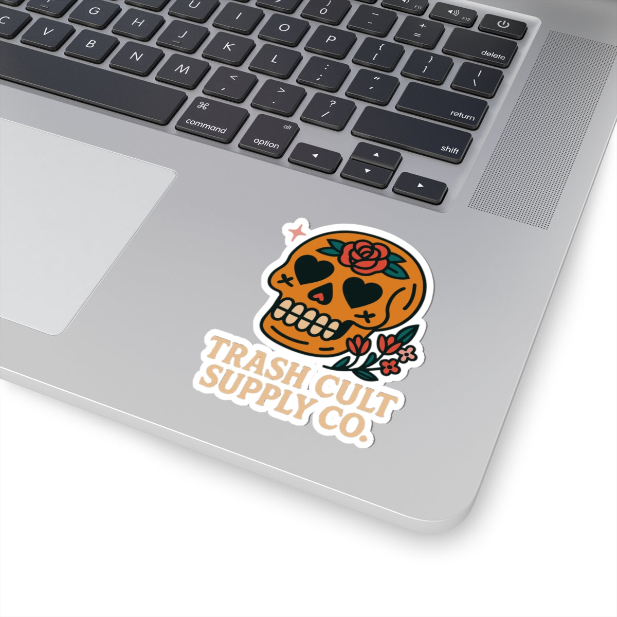 Eye-Catching Kiss-Cut Stickers for Unique Decor, Laptop, Water Bottles, Gifts, Trash Cult Supply Co. Skull Design