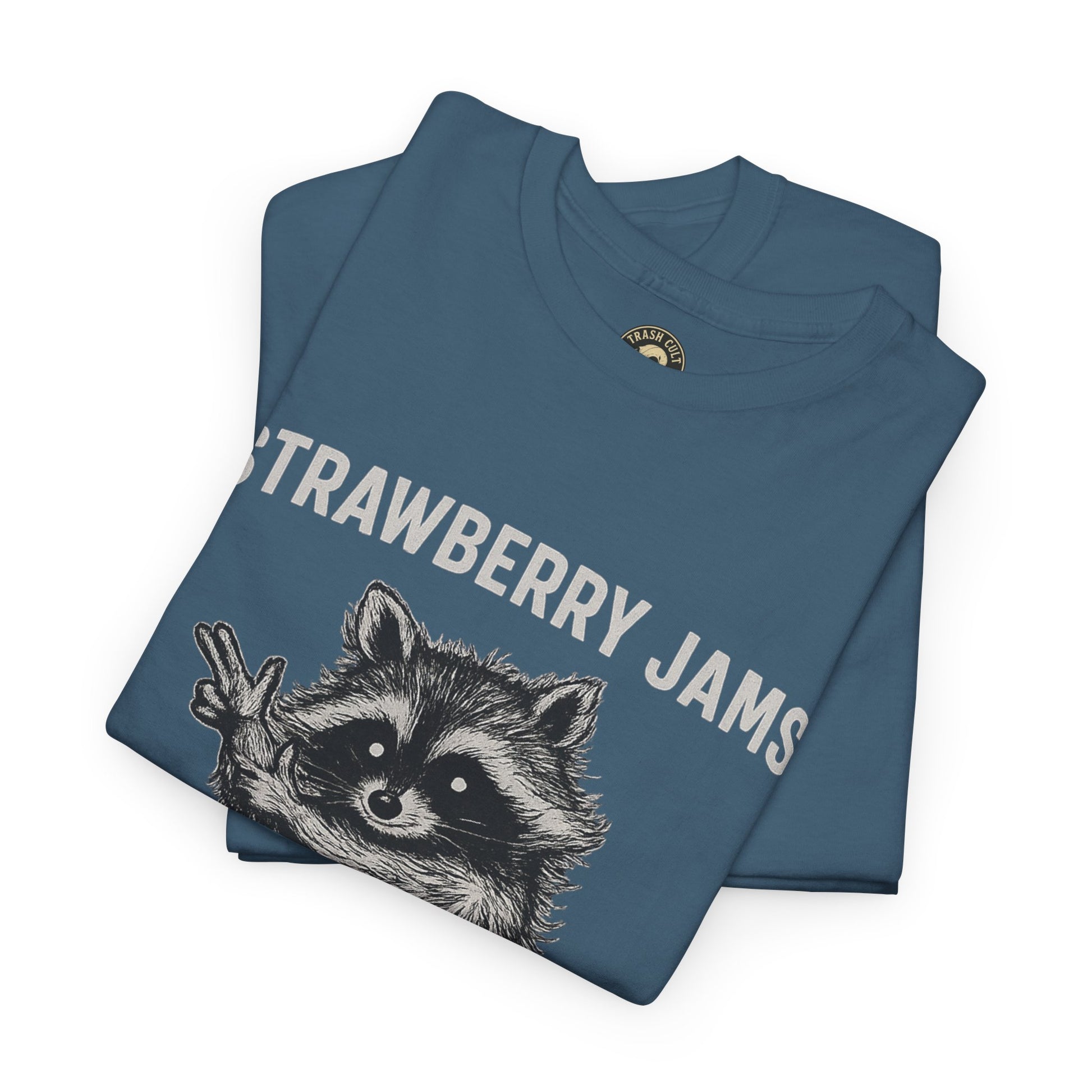 Strawberry Jams But My Glock Don’t Raccoon Shirt – Trash Cult Supply Co. Gildan 5000 Tee
