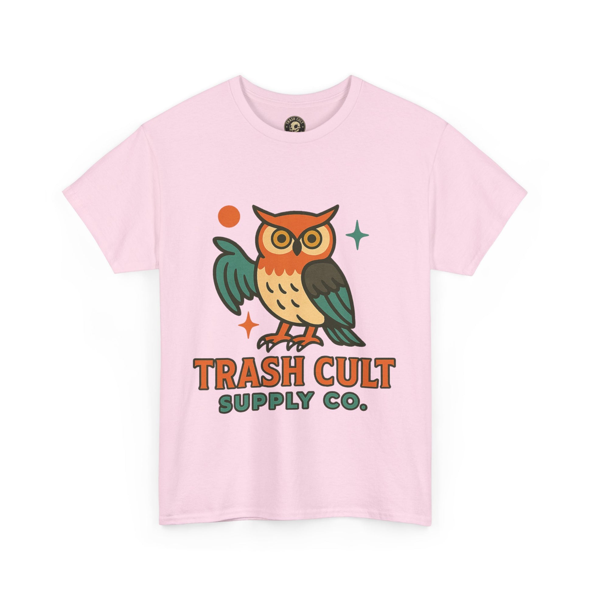 Vintage Owl Graphic Tee, Unisex Heavy Cotton Tee, Trash Cult Shirt, Nature Lover Gift, Eco-Friendly Apparel
