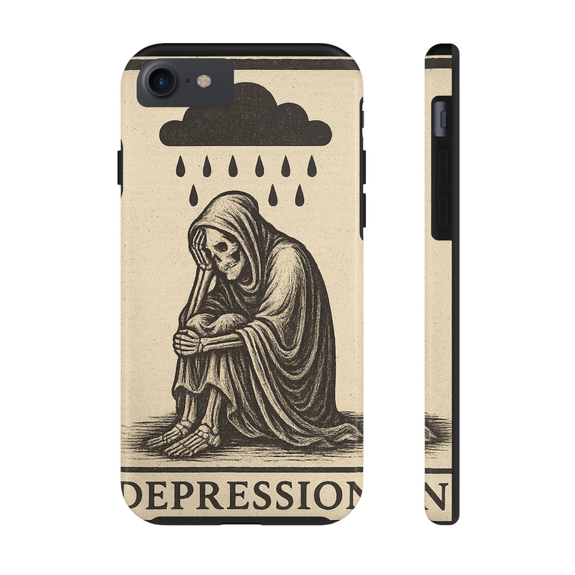 Dark Humor Phone Case, Goth iPhone Cover, Macabre Gift, Depression Art Case, Unique Phone Protector
