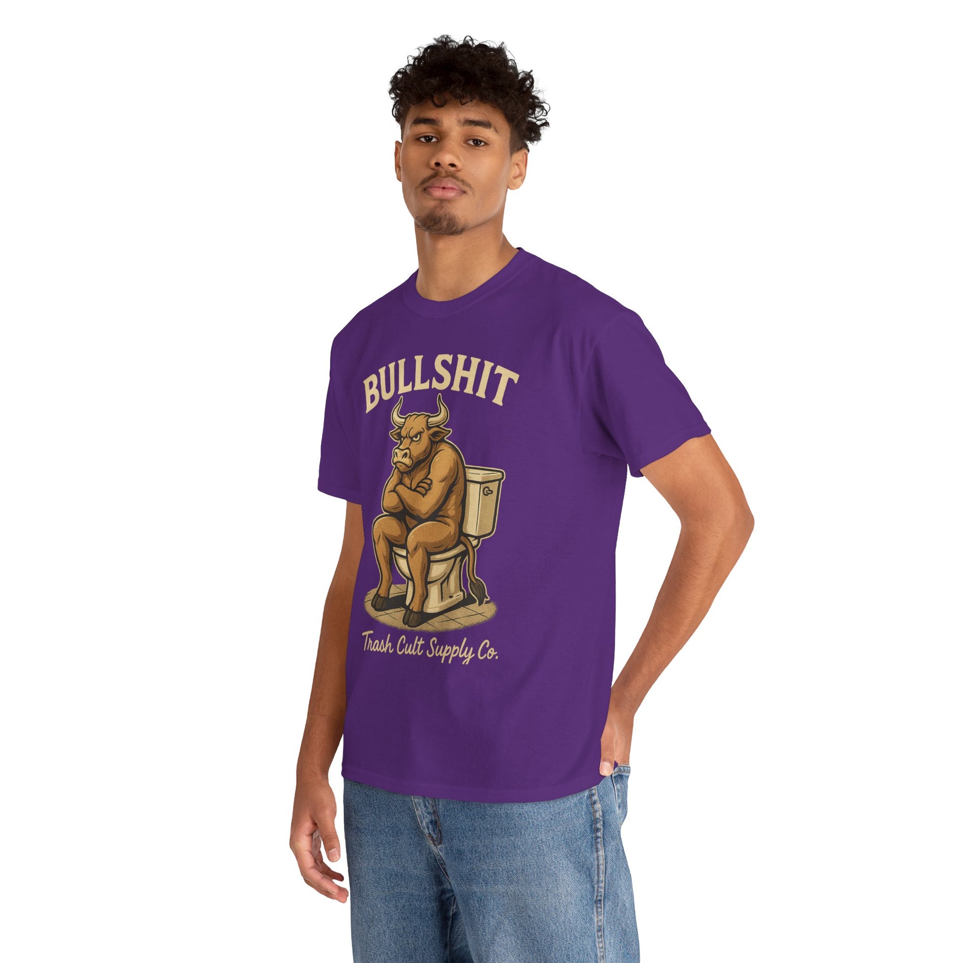 “BULLSHIT” Angry Bull Toilet Tee – Trash Cult Supply Co. | Gildan 5000 T-Shirt