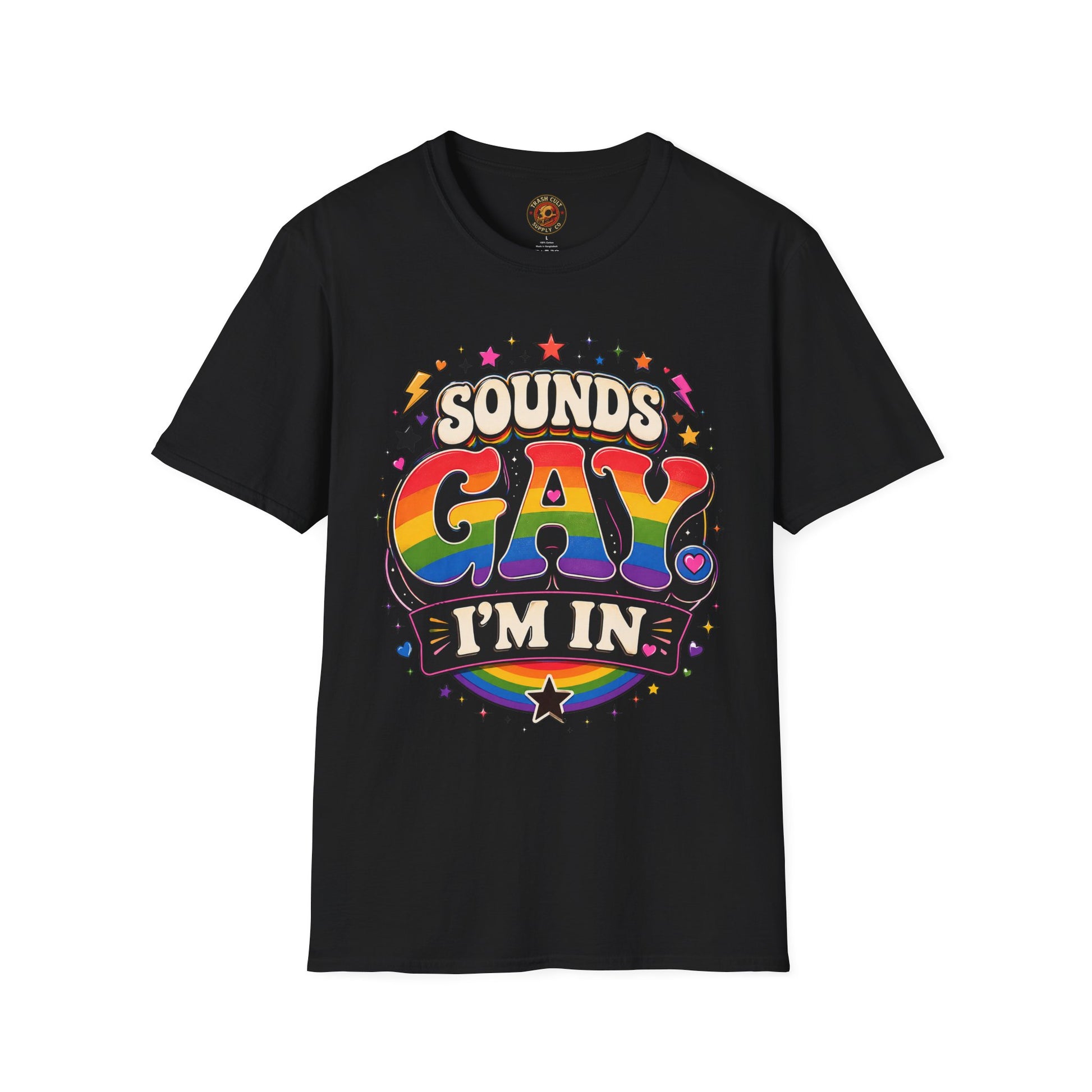 Sounds Gay T‑Shirt — Rainbow Retro "Sounds Gay I'm In" Pride Tee