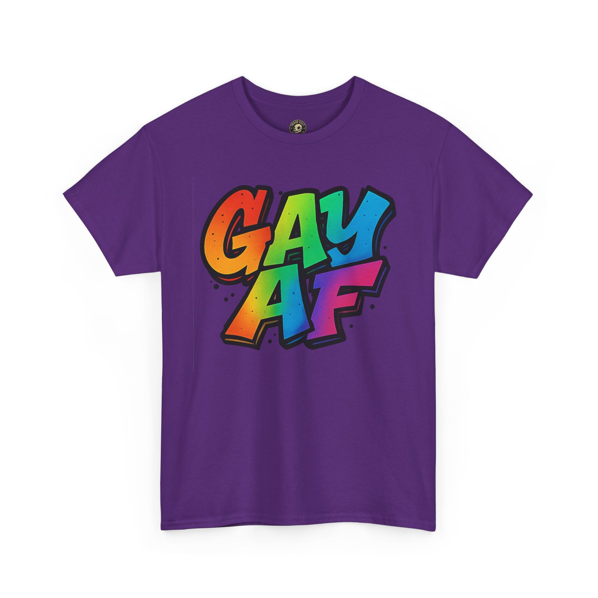 Pride Graphic Tee, Vibrant Gay AF Cotton T-Shirt, LGBTQ+ Celebration Wear, Fun Gift for Friends, Festival Fashion