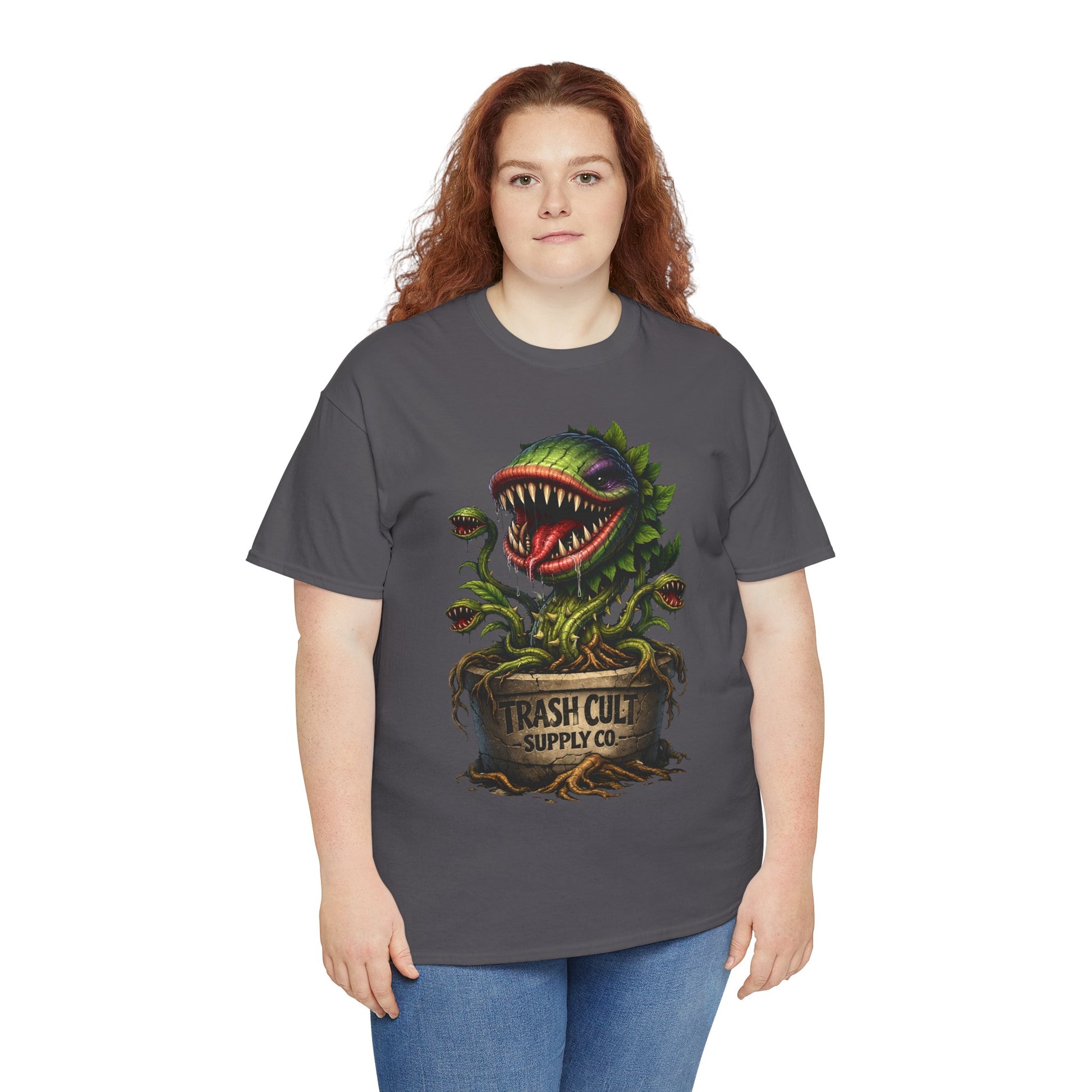 Carnivorous Plant Graphic Tee — "Trash Cult Supply Co." Potted Monster Shirt