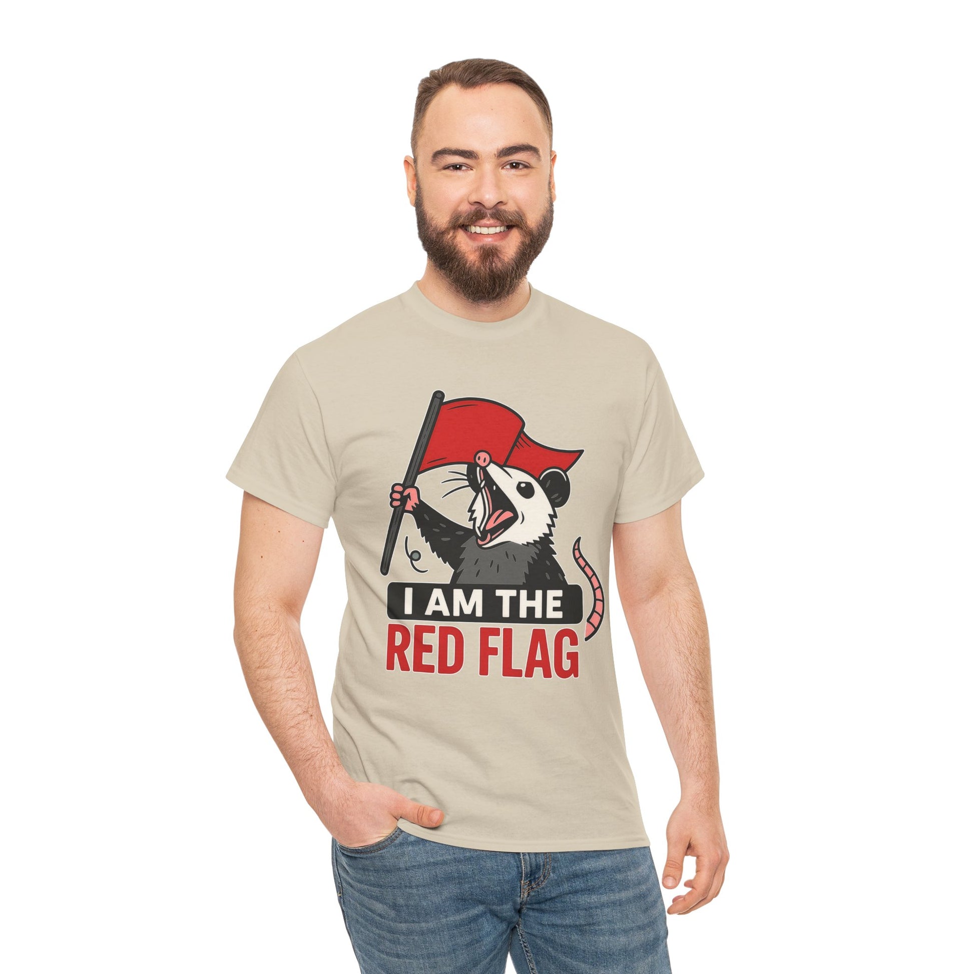 T-Shirt — "I Am The Red Flag" Possum Graphic Tee