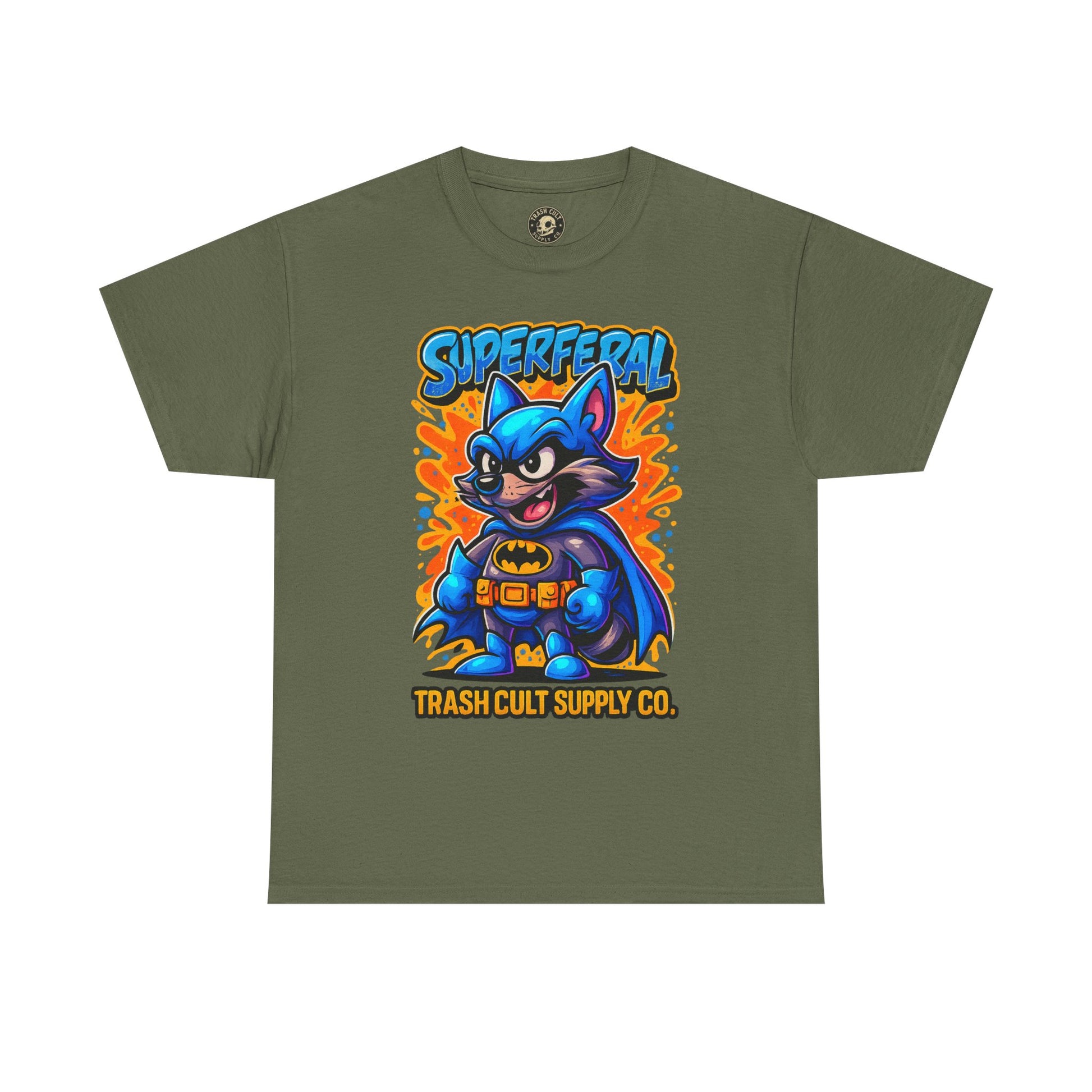 SuperFeral Raccoon Graffiti Shirt – Bold New School Superhero Streetwear | Trash Cult Supply Co