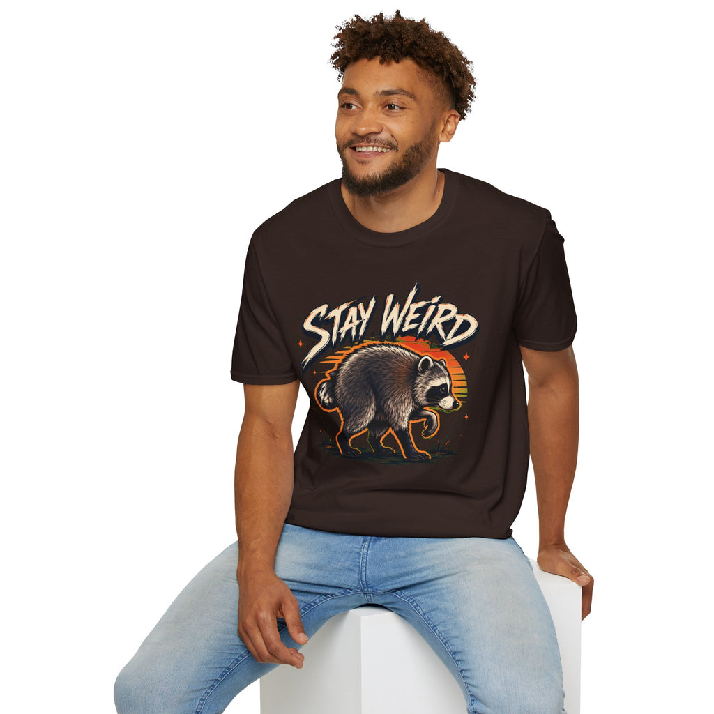 Stay Weird Raccoon Jimothy T-Shirt — Vintage Graphic Tee