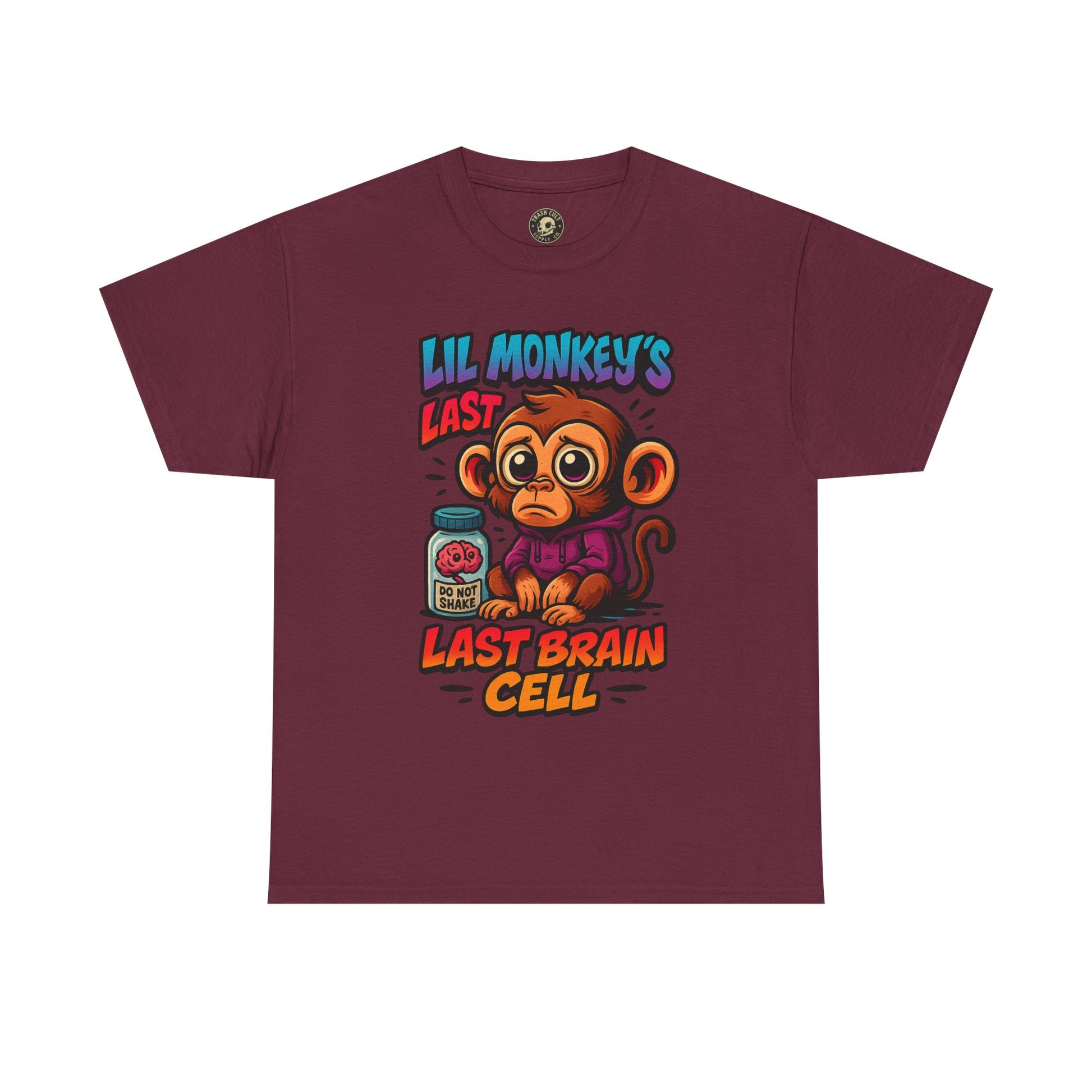 Lil Monkey’s Last Brain Cell Tee – Funny ADHD Cartoon Shirt – Gildan Heavy Cotton