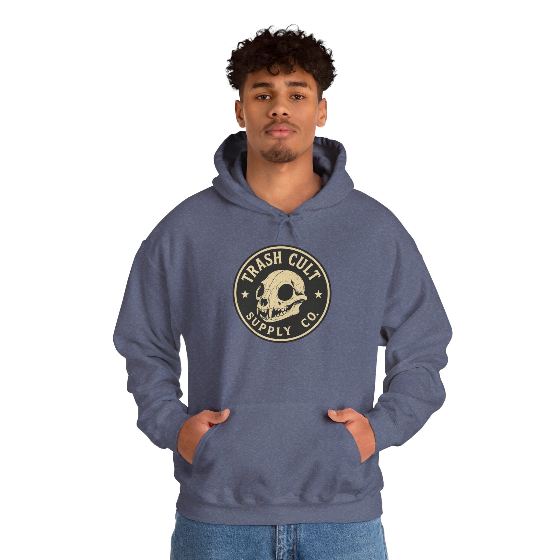 Trash Cult Hooded Sweatshirt, Unisex Hoodie with Skull Design, Perfect for Casual Wear, Gifts for Friends, Cozy Fashion