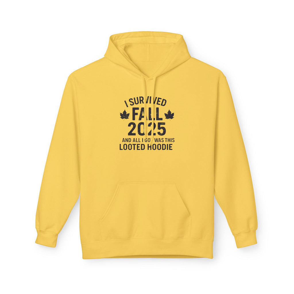I Survived Fall 2025 Hoodie – Looted Hoodie Meme Sweatshirt – Fall of Humanity Collection – Trash Cult Supply Co.