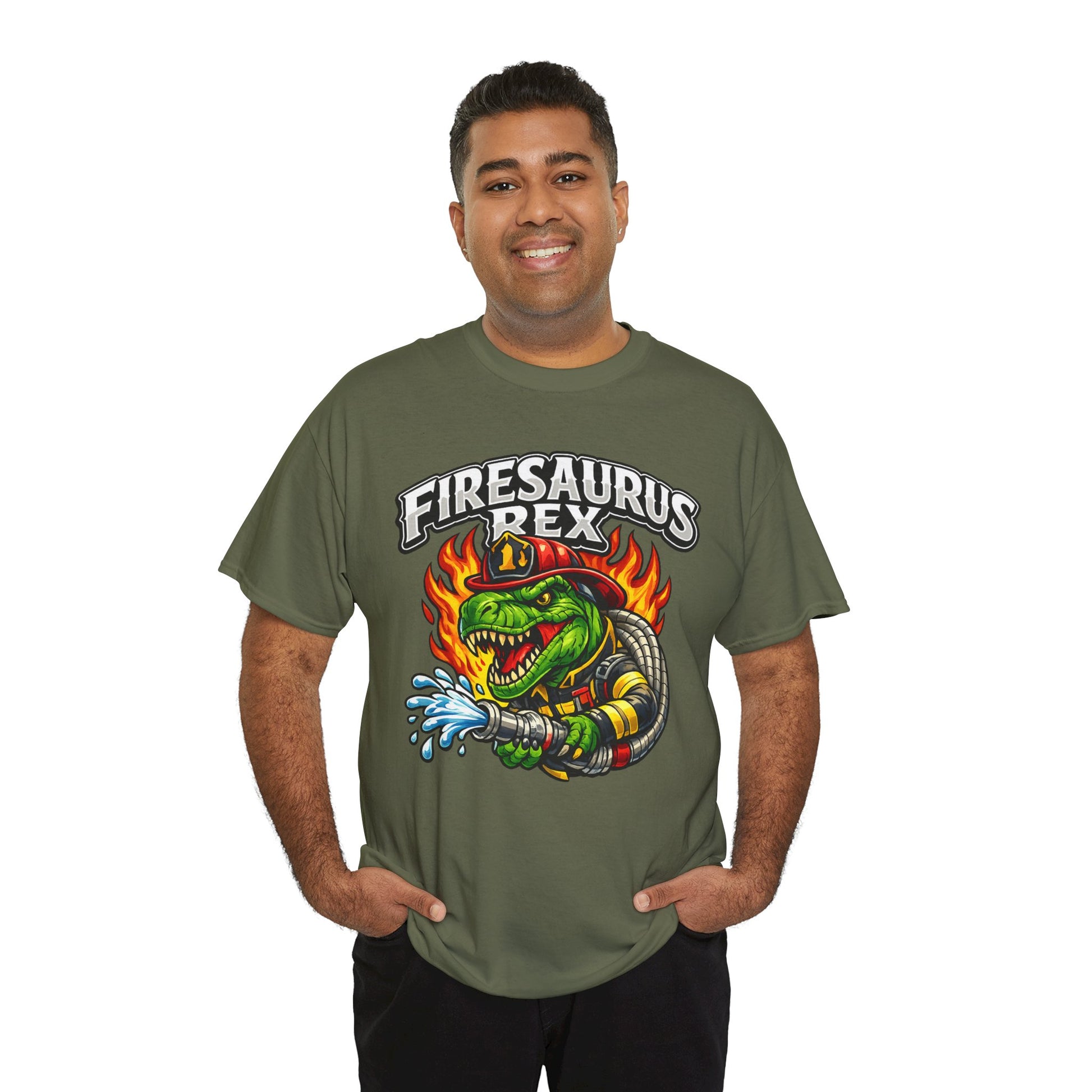 Firesaurus Rex T-Shirt — Funny Firefighter Dinosaur Tee