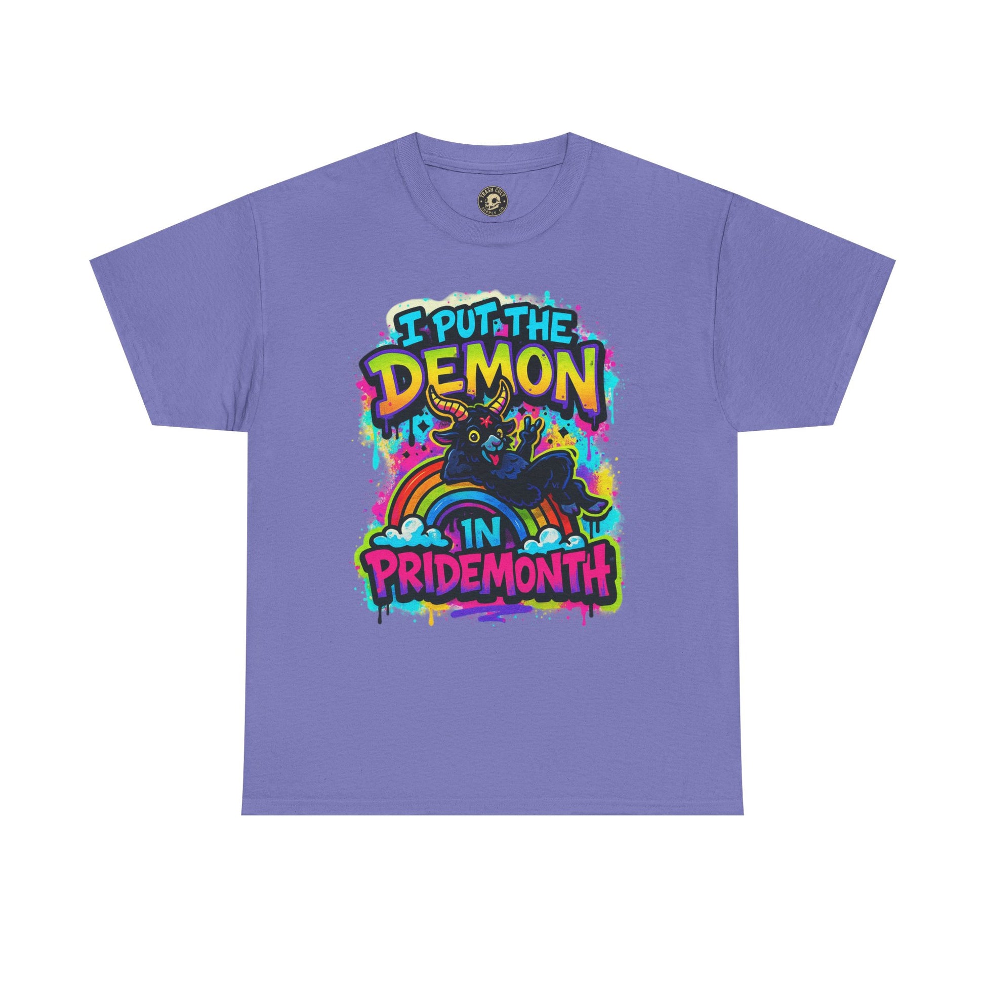 Pride Month Unisex Tee - I Put the Demon in Pride Month, LGBTQ+ Apparel, Rainbow Shirt, Festival Wear, Gift for Allies & Activists