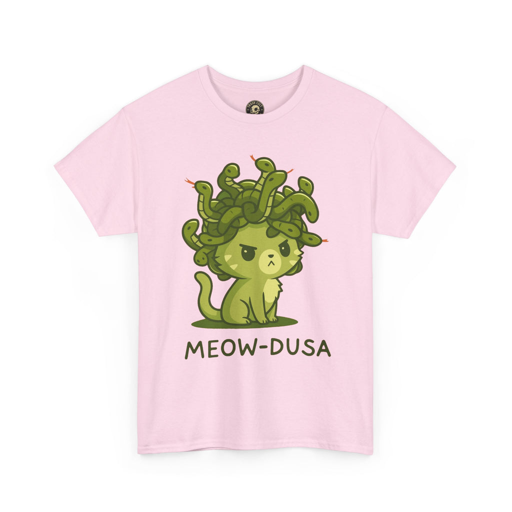 Meow-dusa Funny Cat Medusa T-Shirt – Gildan 5000 Heavy Cotton Tee