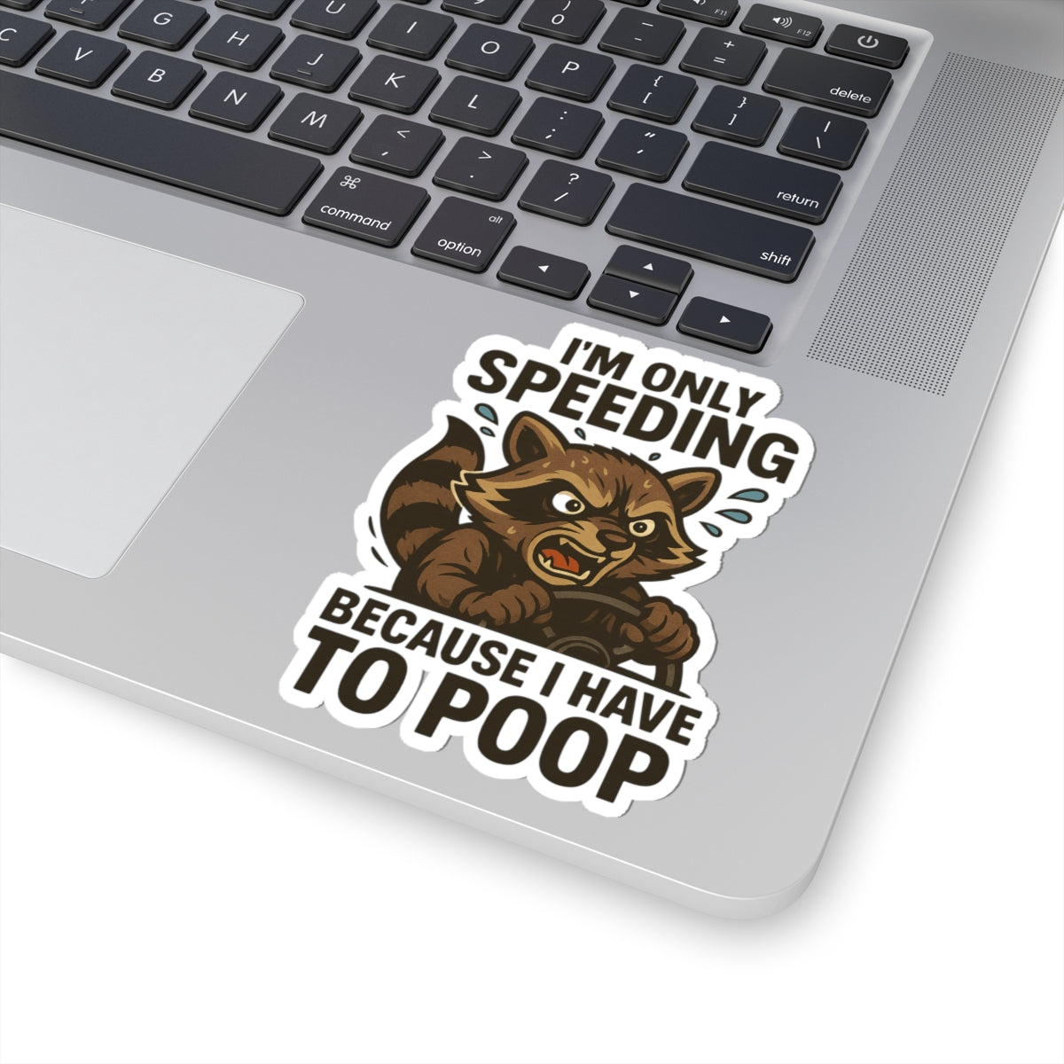 Funny Raccoon Kiss-Cut Stickers, Humor Stickers, Laptop Decor, Gifts for Friends, Car Stickers, Quirky Wall Art
