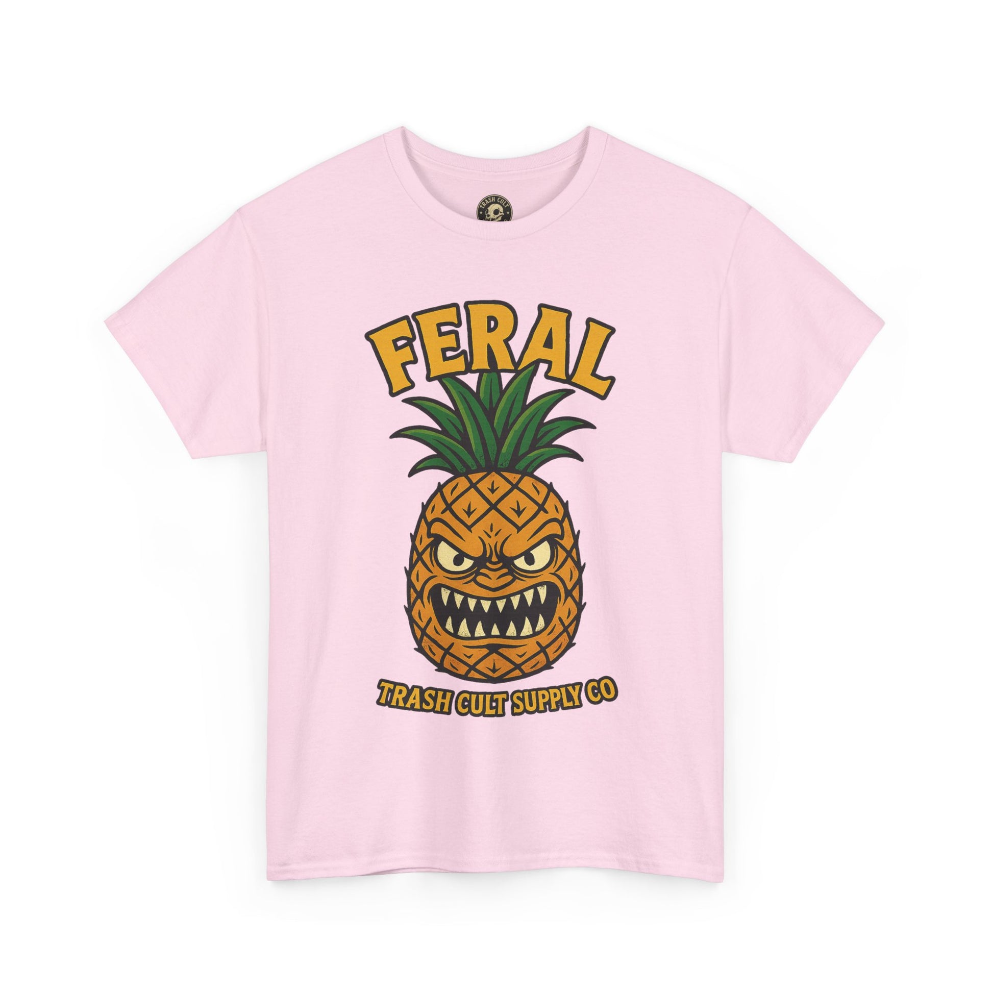Feral Evil Pineapple Shirt – Aggressive Fruit Trashcore Tee – Gildan 5000 Unisex